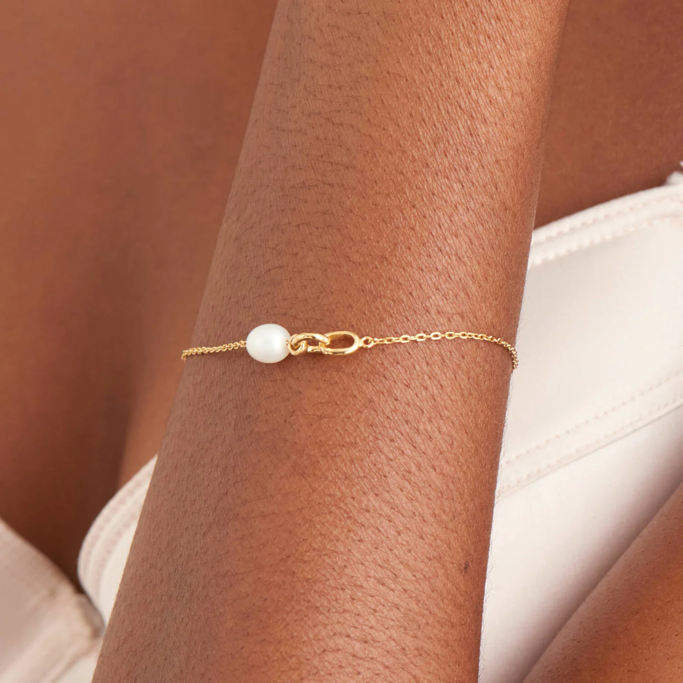 Ania Haie Pearl Power 925 Sterling Silberen Goldfarbene Armband AH-B043-01G - Image 2