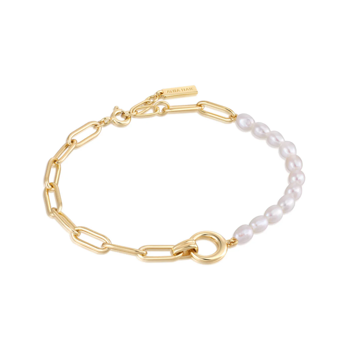 Ania Haie Pearl Power 925 Sterling Silberen Goldfarbene Armband AH-B043-02G