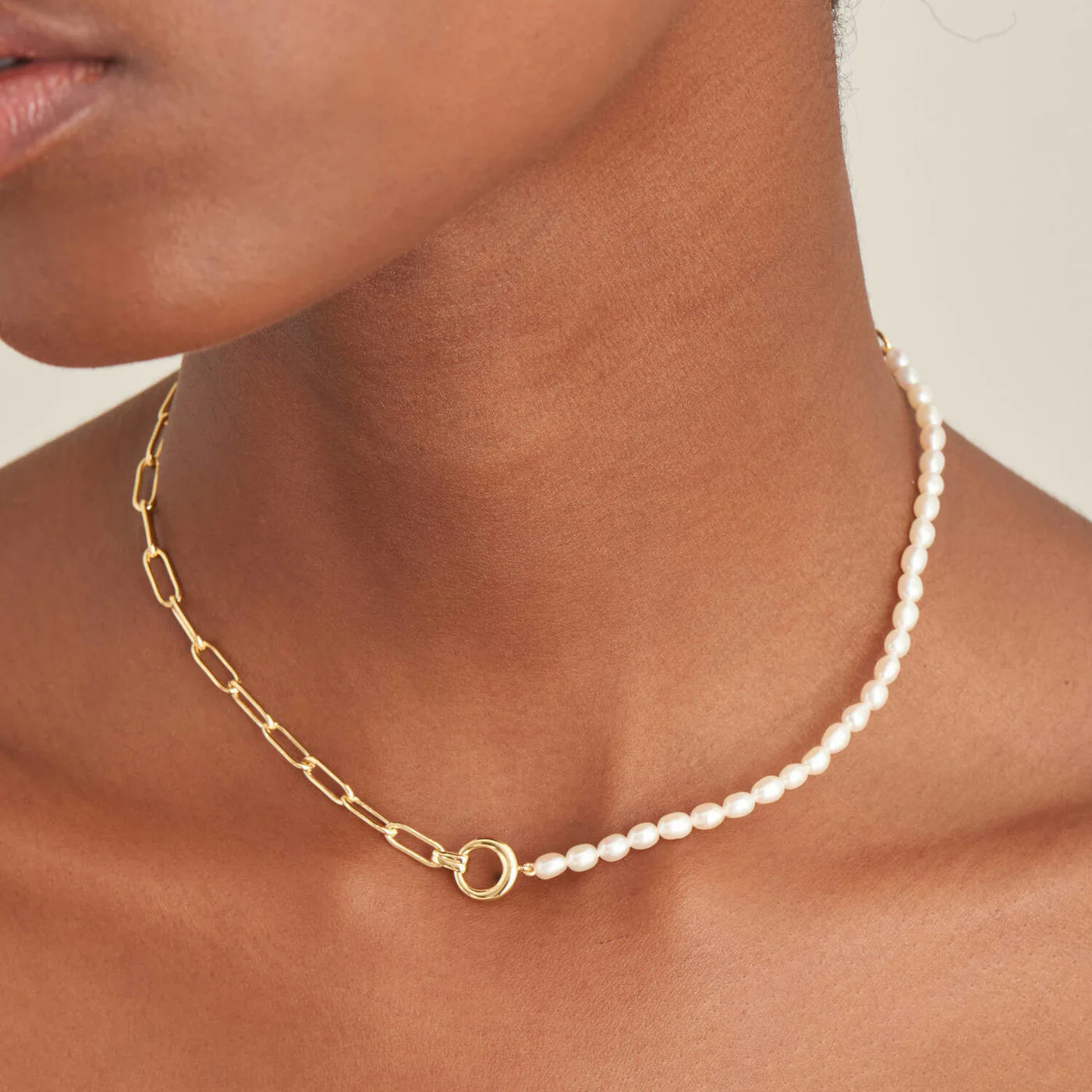 Ania Haie Pearl Power 925 Sterling Silberen Goldfarbene Kette AH-N043-01G - Image 2