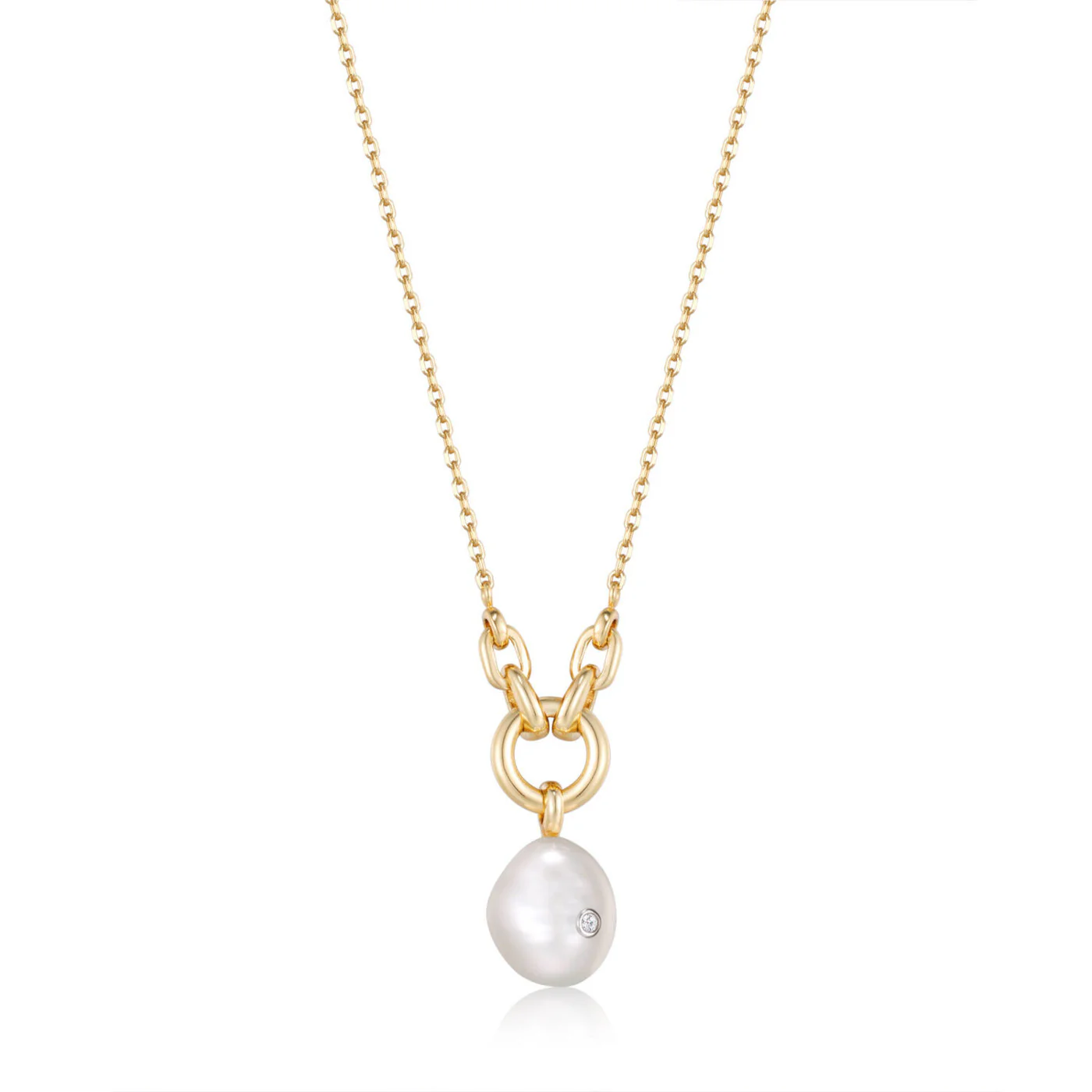 Ania Haie Pearl Power 925 Sterling Silberen Goldfarbene Kette AH-N043-03G