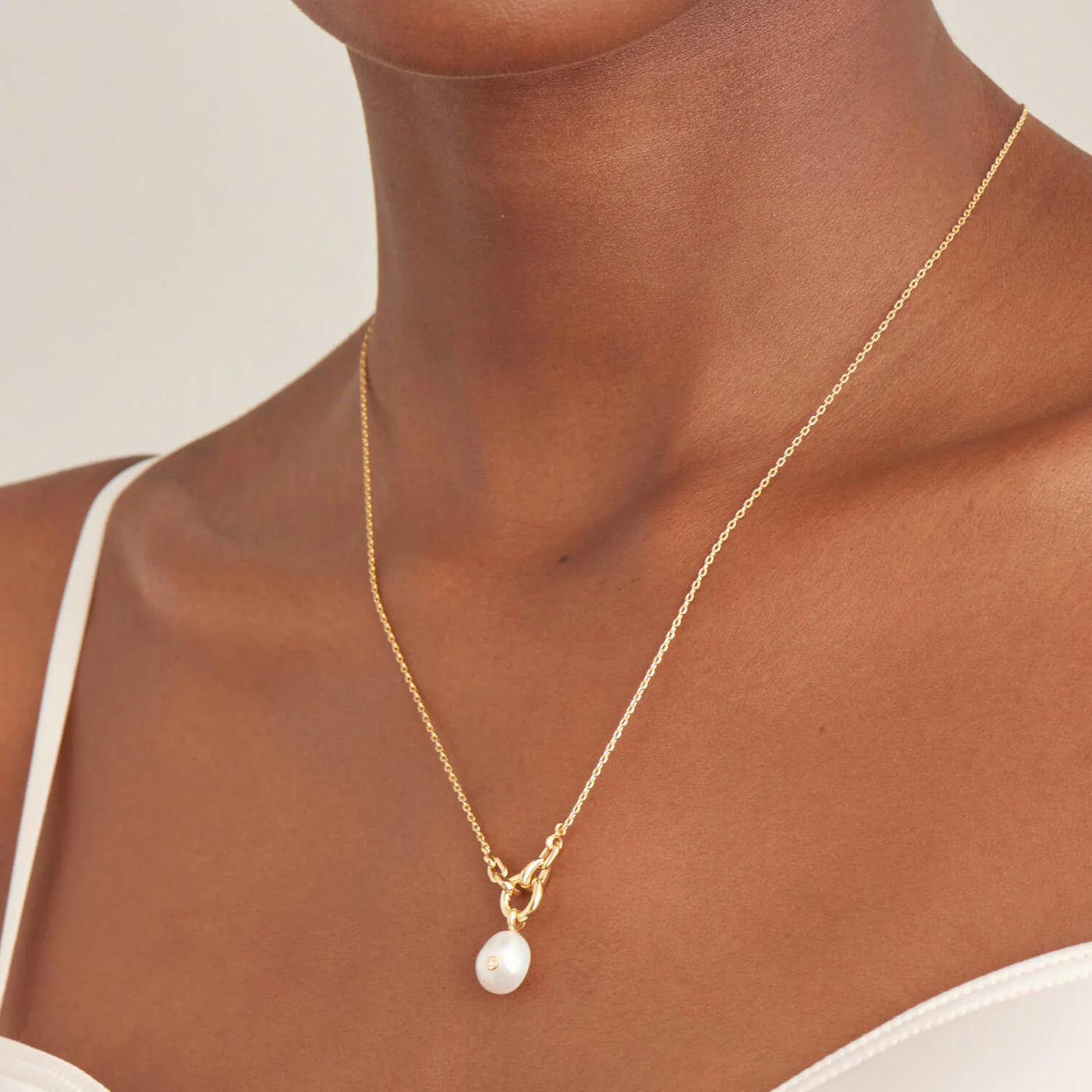 Ania Haie Pearl Power 925 Sterling Silberen Goldfarbene Kette AH-N043-03G - Image 2