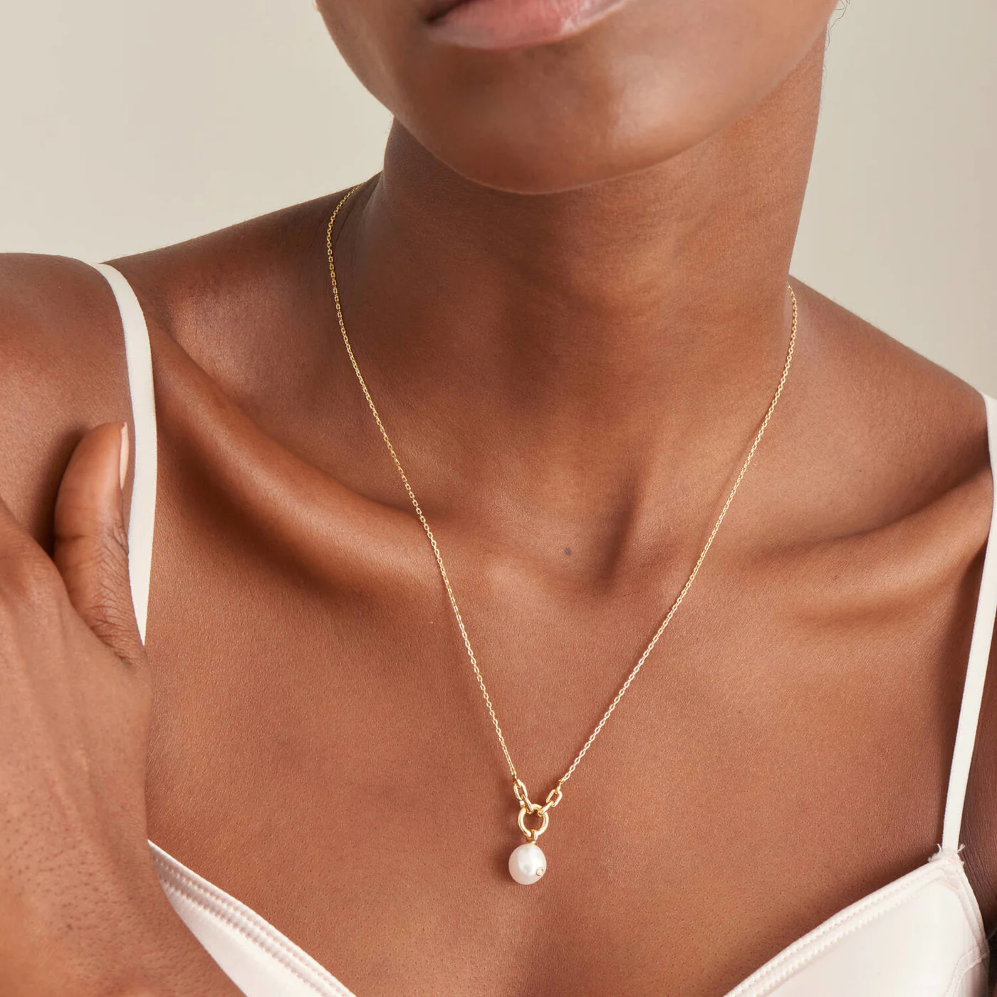 Ania Haie Pearl Power 925 Sterling Silberen Goldfarbene Kette AH-N043-03G - Image 3