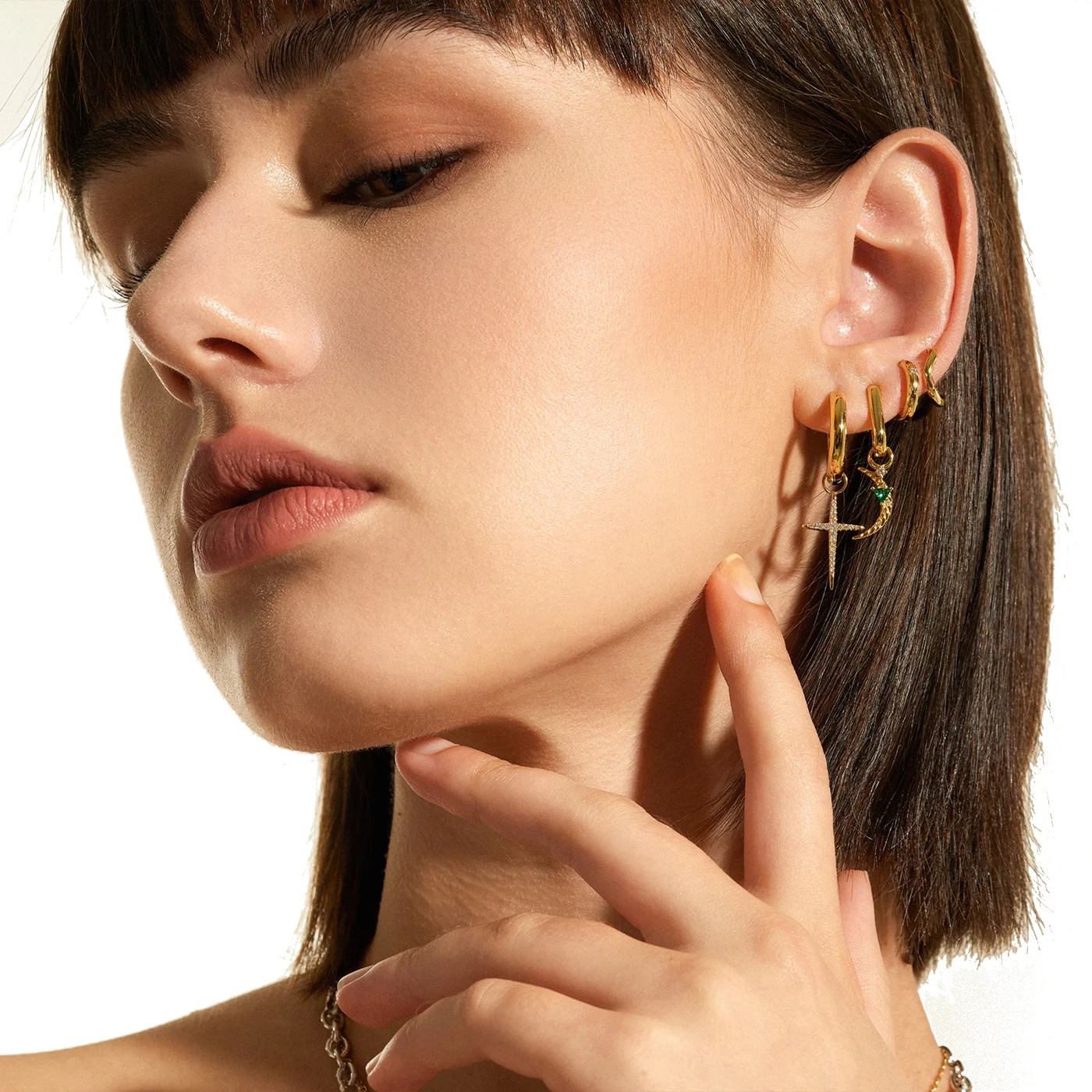 Ania Haie Pop Charms 925 Sterling Silberen Goldfarbene Ohrringe AH-E048-04G - Image 2