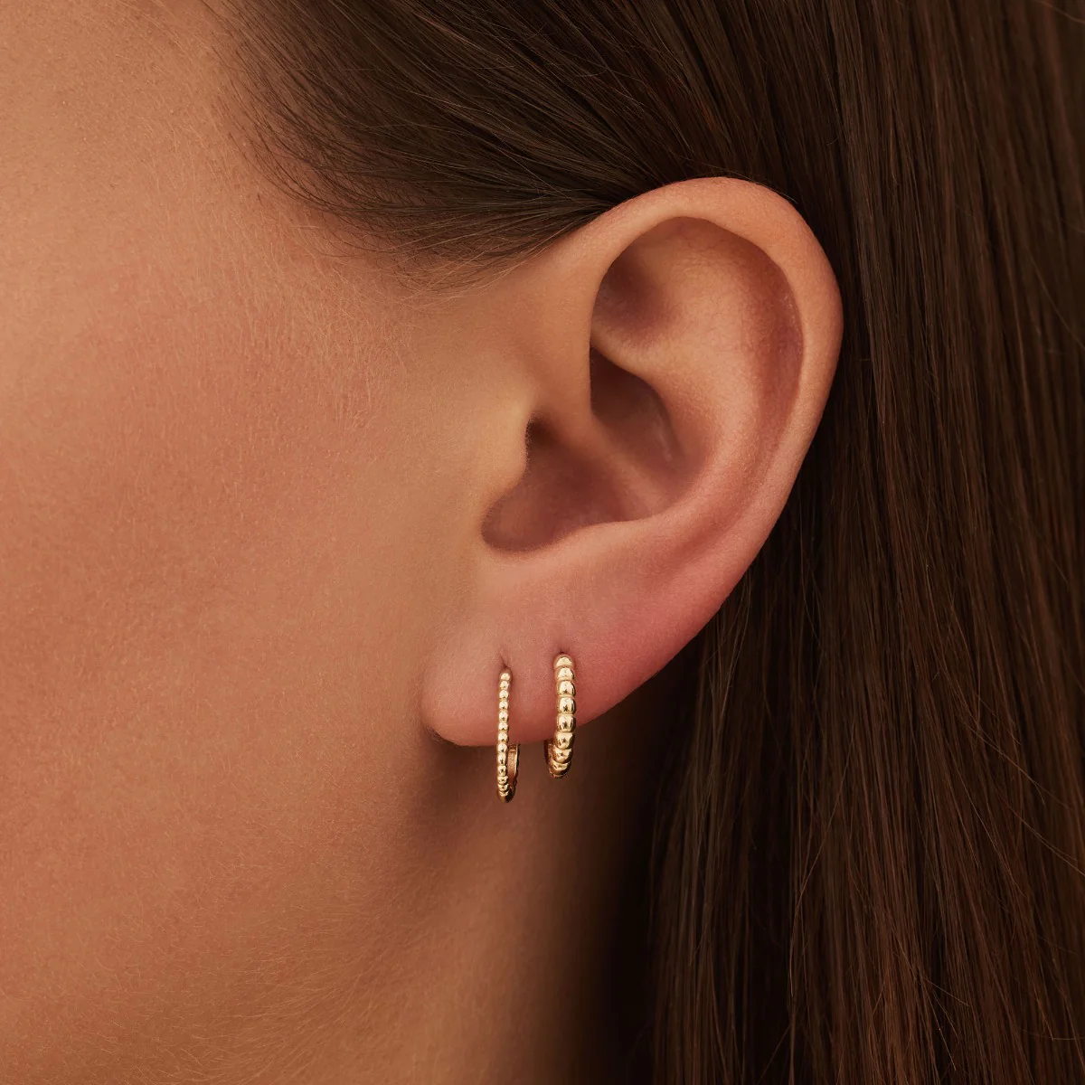 Beloro Jewels La Rinascente Elena 9 karat gold hoop earrings (9.5 mm) BO360071 - Image 3