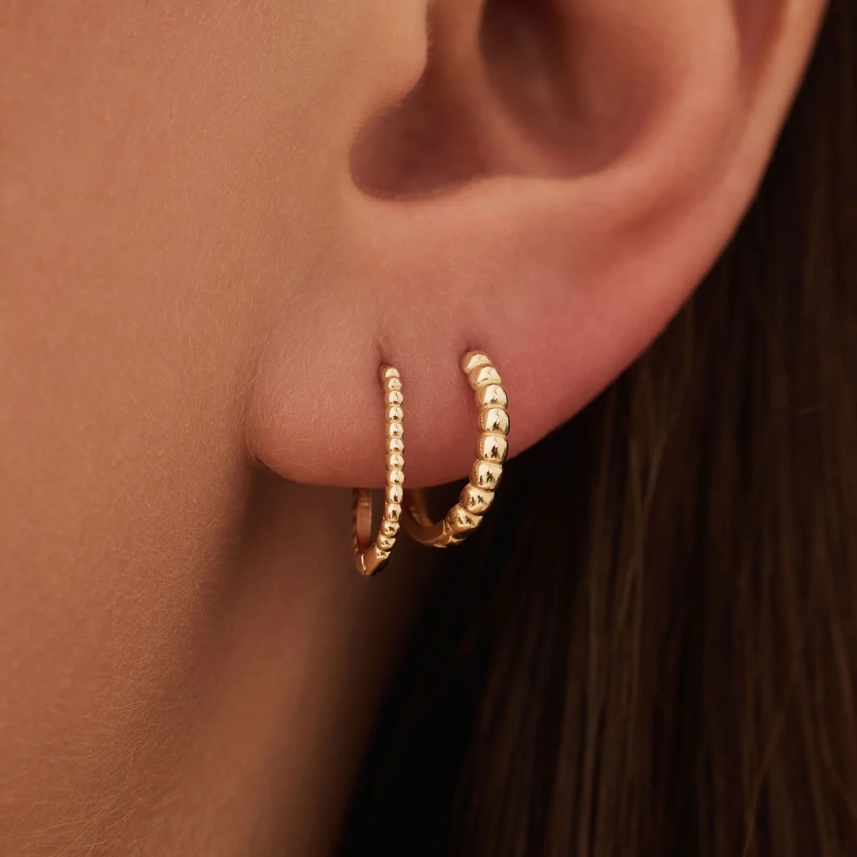 Beloro Jewels La Rinascente Elena 9 karat gold hoop earrings (9.5 mm) BO360071 - Image 4