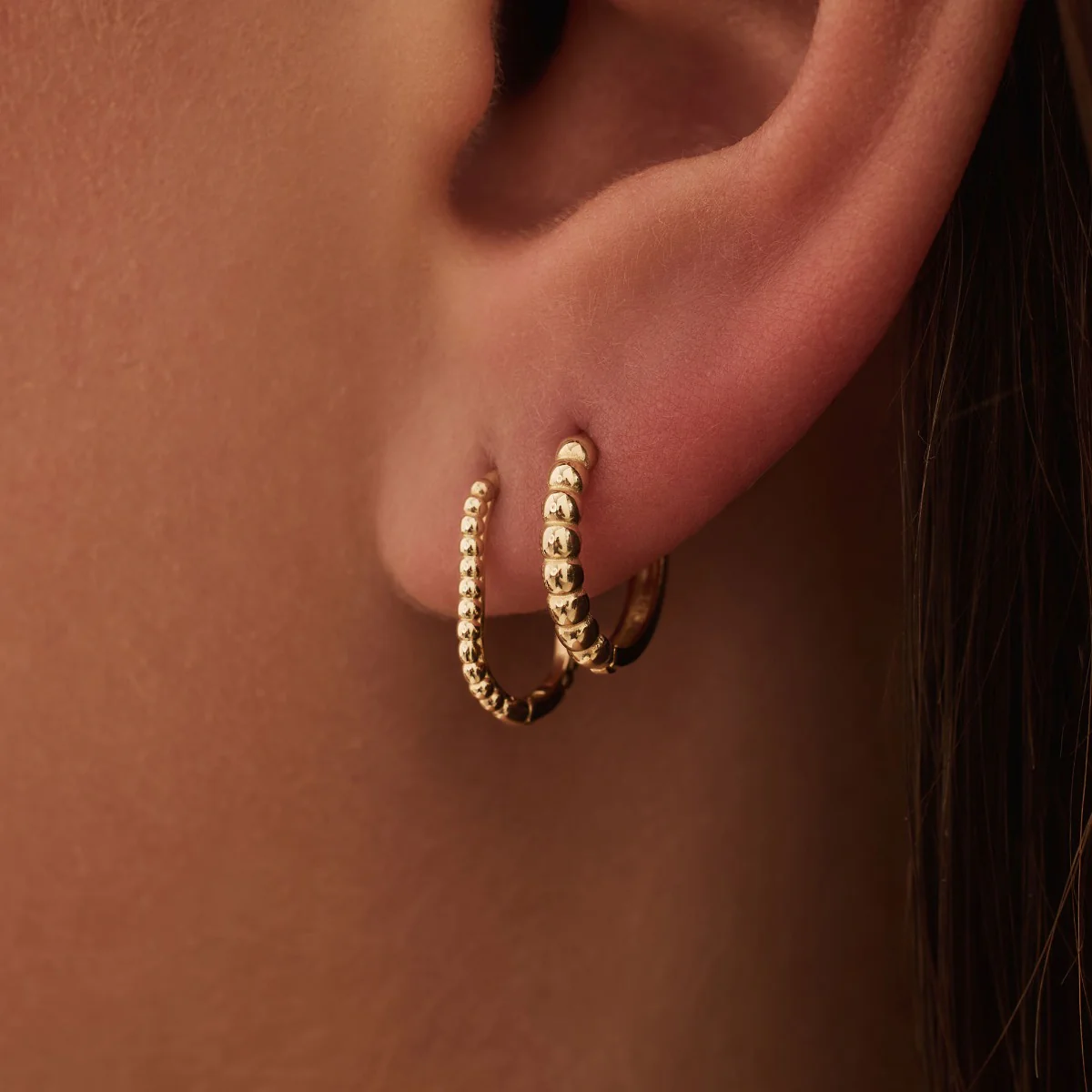 Beloro Jewels La Rinascente Elena 9 karat gold hoop earrings (9.5 mm) BO360071 - Image 6