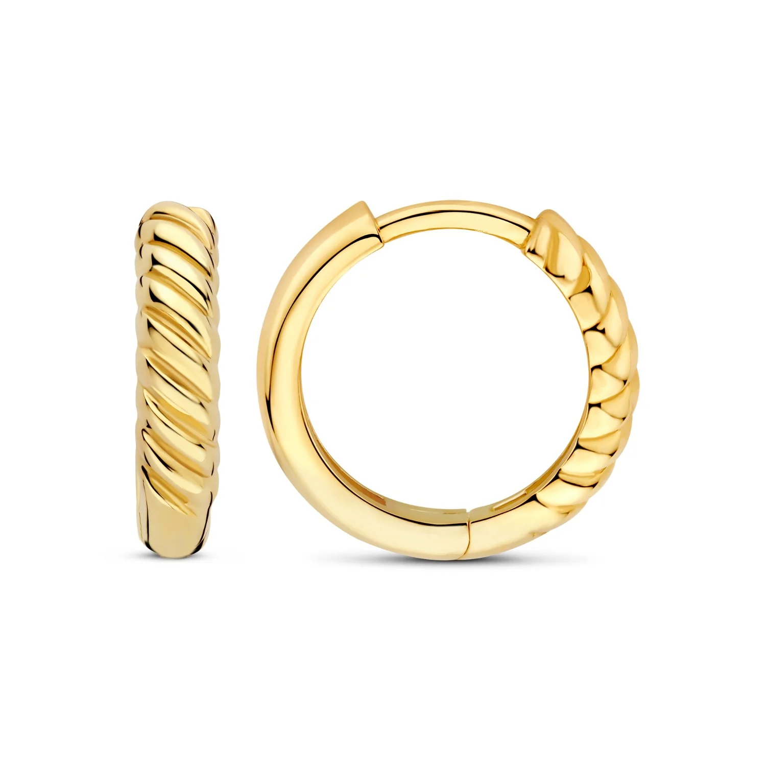 Beloro Jewels La Rinascente Milou 9-karätige Goldreifen-Ohrringe BO360106 - Image 4
