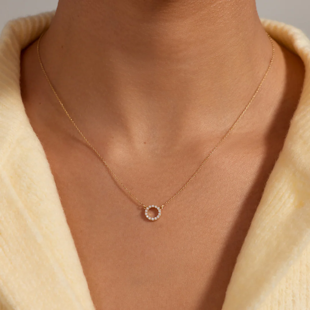 Beloro Jewels Monte Napoleone Irene 9 Karat Gold Halskette mit Zirkonia-Steinen BO340048 - Image 2
