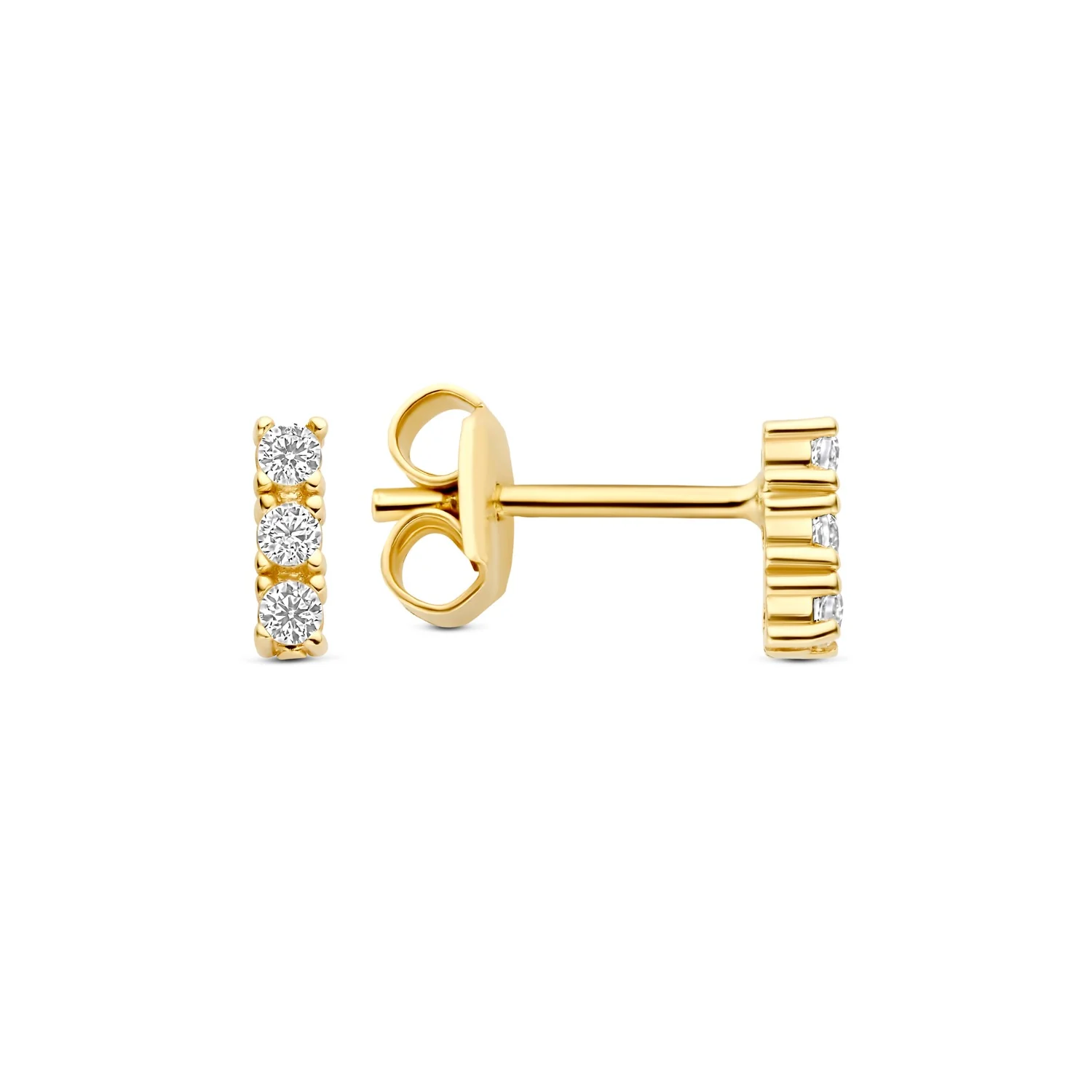 Beloro Jewels Monte Napoleone Liset 9 Karat Gold Ohrstecker mit Zirkonia-Steinen BO360123 - Image 4