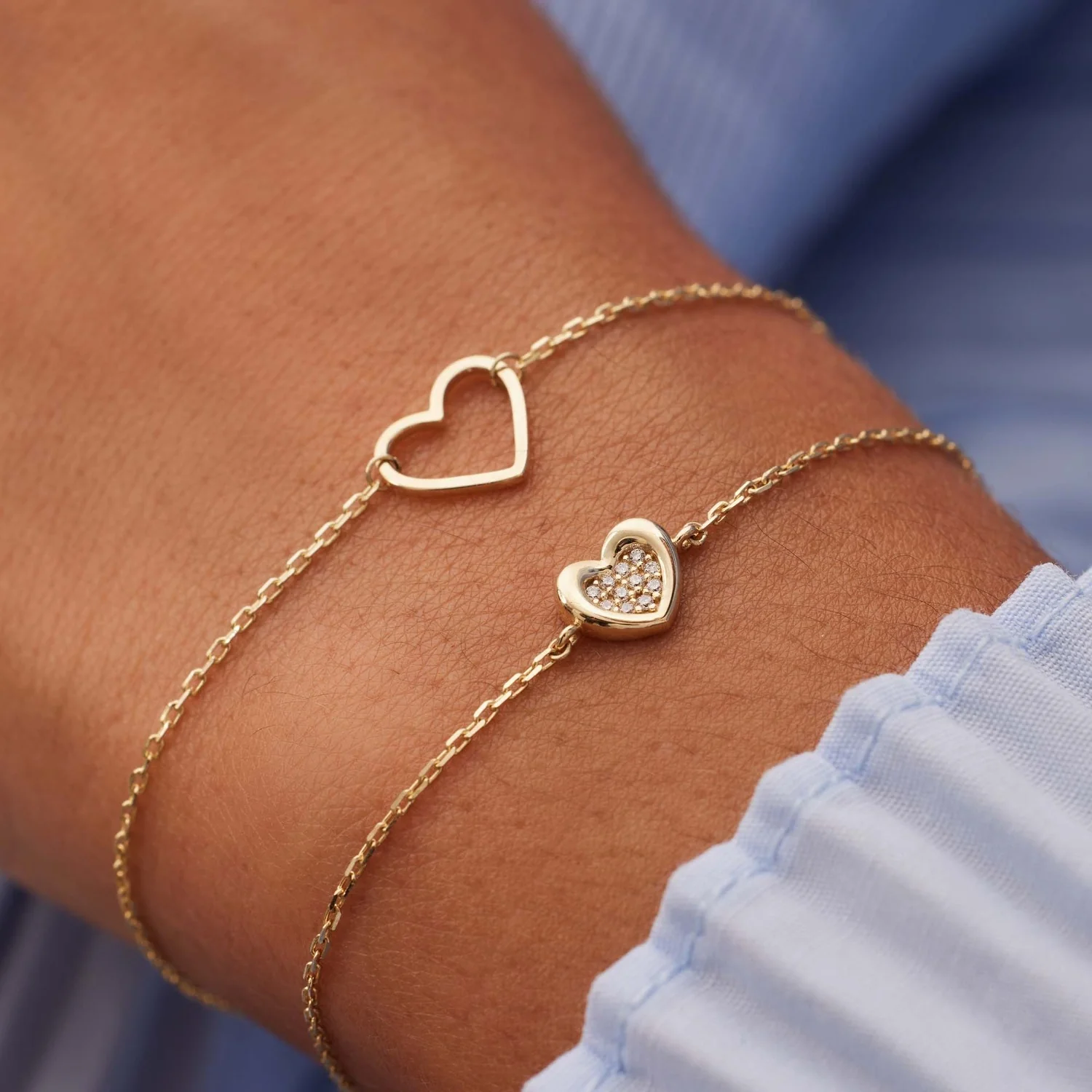 Beloro Jewels Regalo d'Amore 9 Karat Gold Armband und Ohrstecker Geschenkset mit Herz BO90054 - Image 2