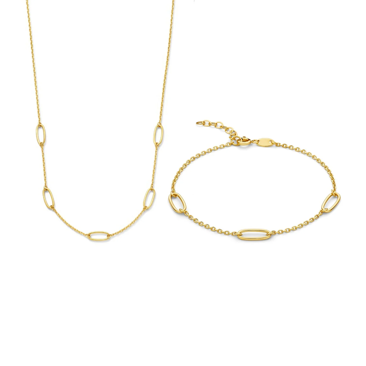 Beloro Jewels Regalo d'Amore 9 Karat Gold Halskette und Armband Geschenkset BO90030
