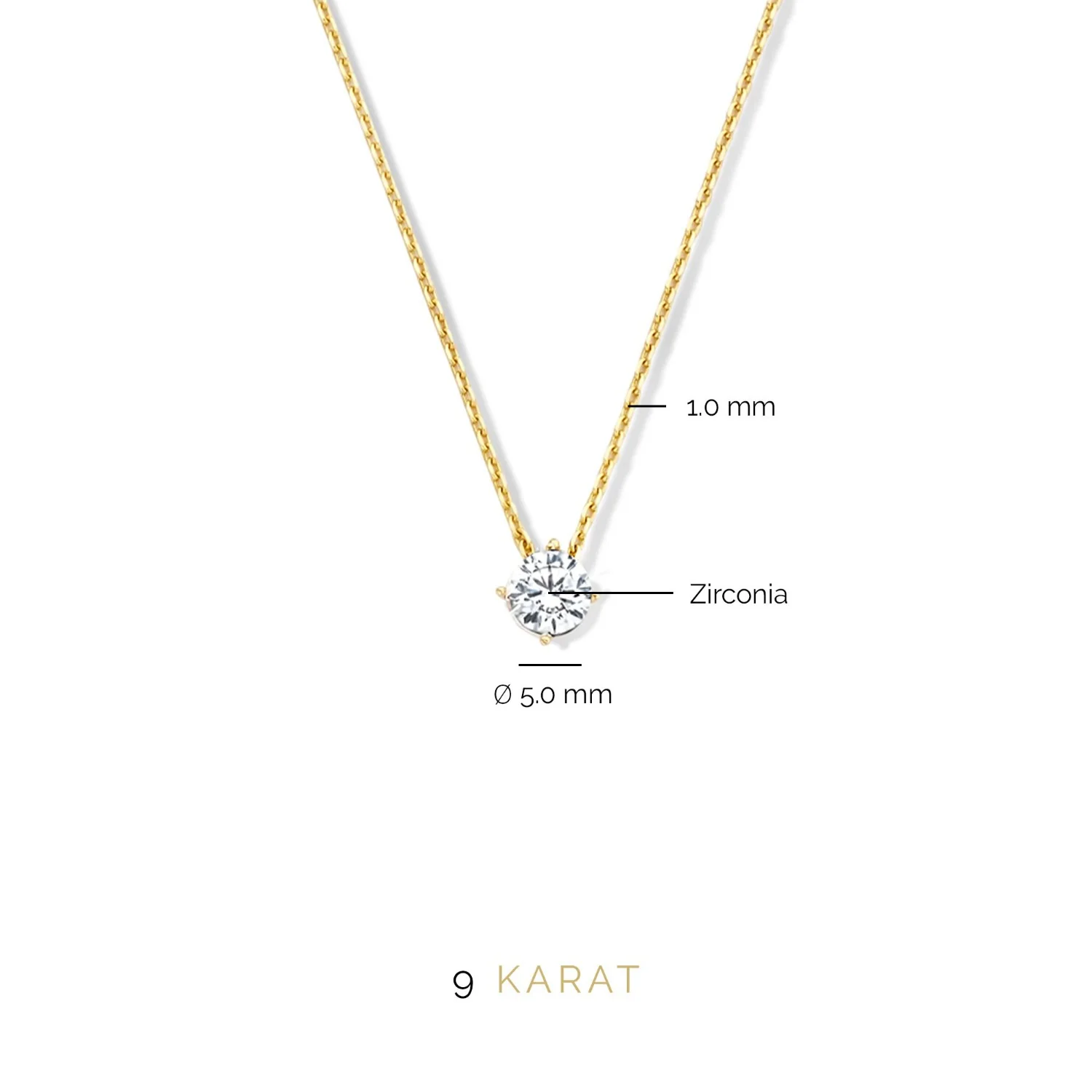 Beloro Jewels Regalo d'Amore 9 Karat Gold Halskette und Armband Geschenkset mit Zirkonia-Steinen BO90048 - Image 8
