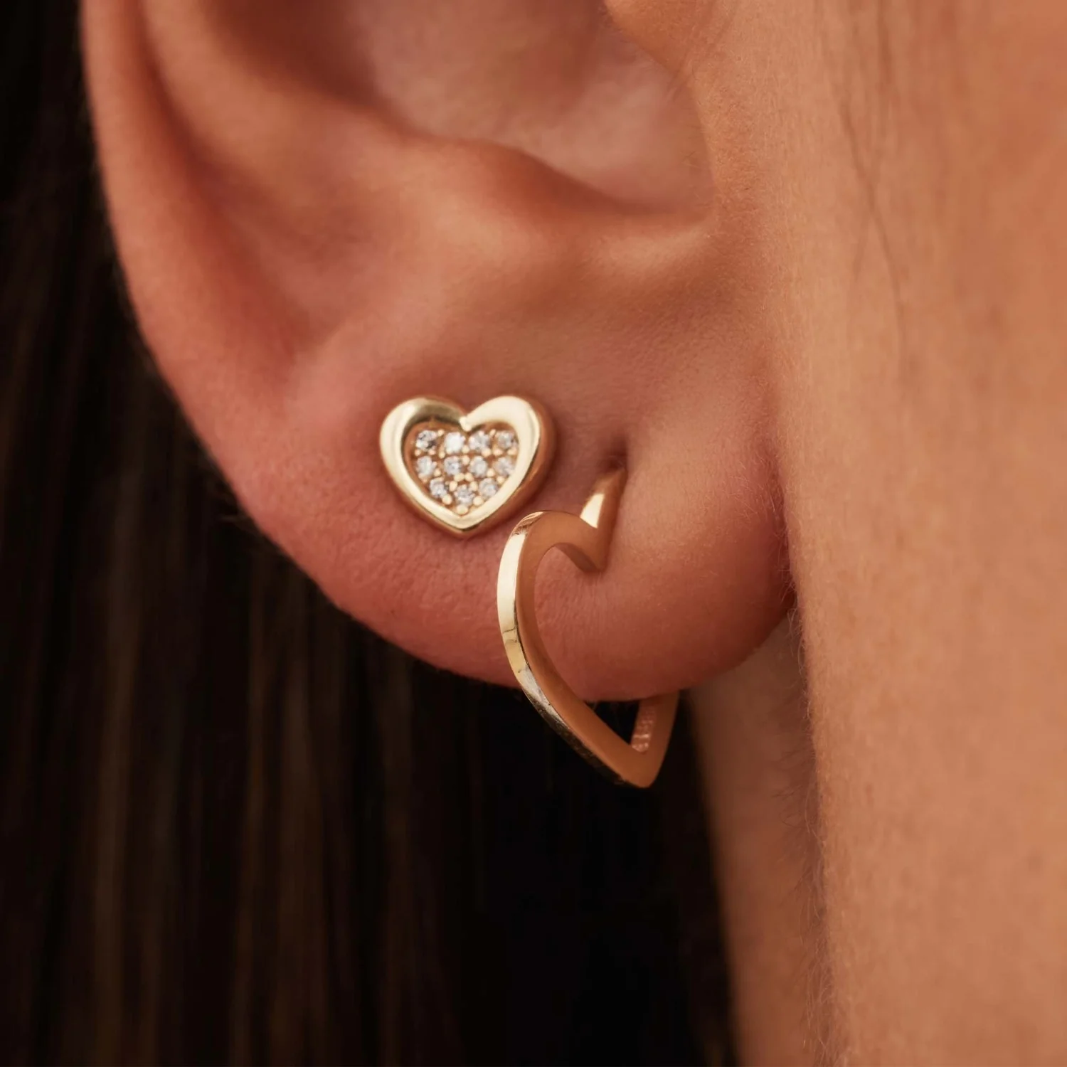 Beloro Jewels Regalo d'Amore 9 Karat Gold Ohrringe-Set mit Herz BO90051 - Image 3