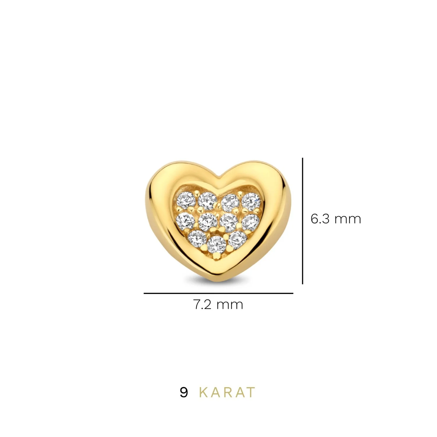 Beloro Jewels Regalo d'Amore 9 Karat Gold Ohrringe-Set mit Herz BO90051 - Image 9