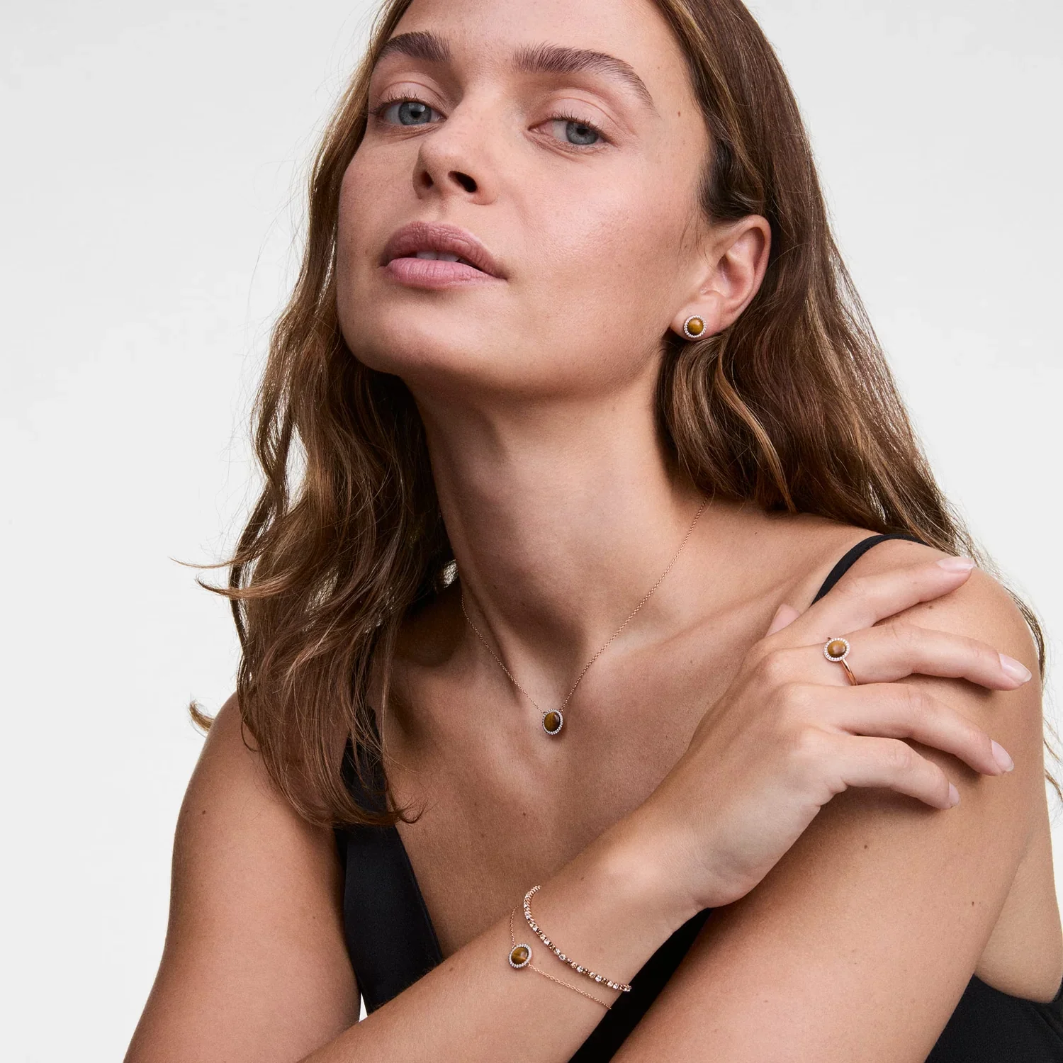 Daniel Wellington Audrey Tiger Eye Ohrringe DW00401421 - Image 2