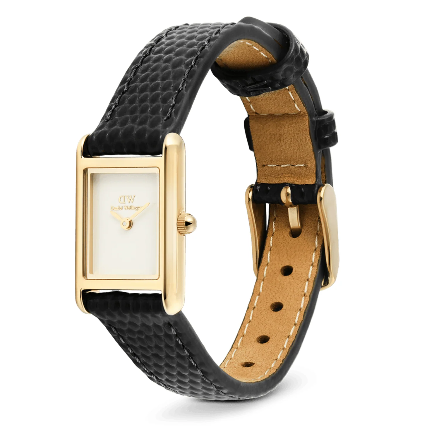 Daniel Wellington Bound Mini Black Lizard Goldfarben Damen Uhr DW00100903 - Image 4