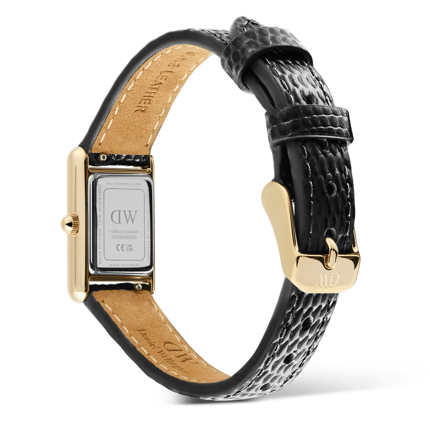 Daniel Wellington Bound Mini Black Lizard Goldfarben Damen Uhr DW00100903 - Image 5