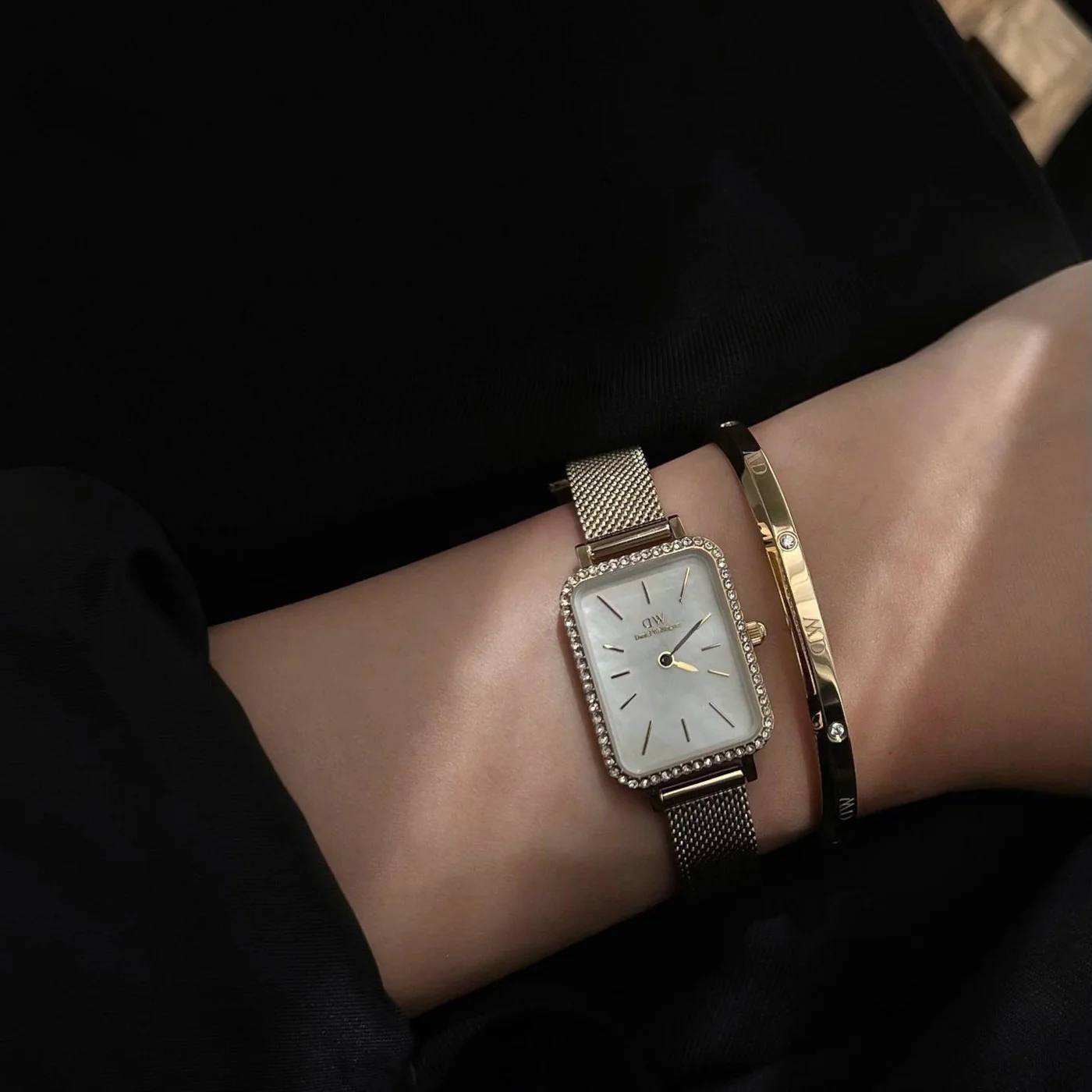 Daniel Wellington Petite Quadro damen Uhr Gold DW00100668 - Image 2