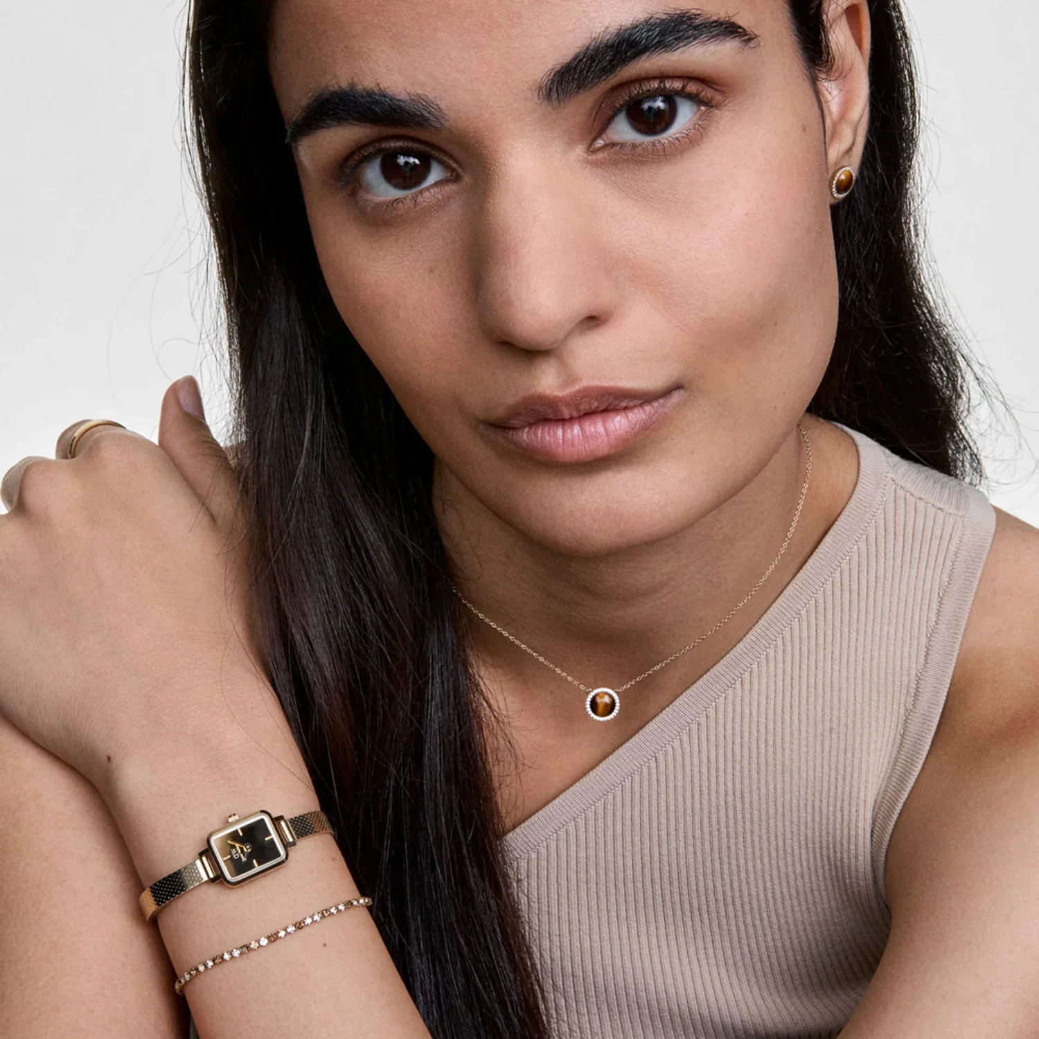 Daniel Wellington Petite&Quadro Mini Reflection Goldene Damenuhr DW00100801 - Image 2