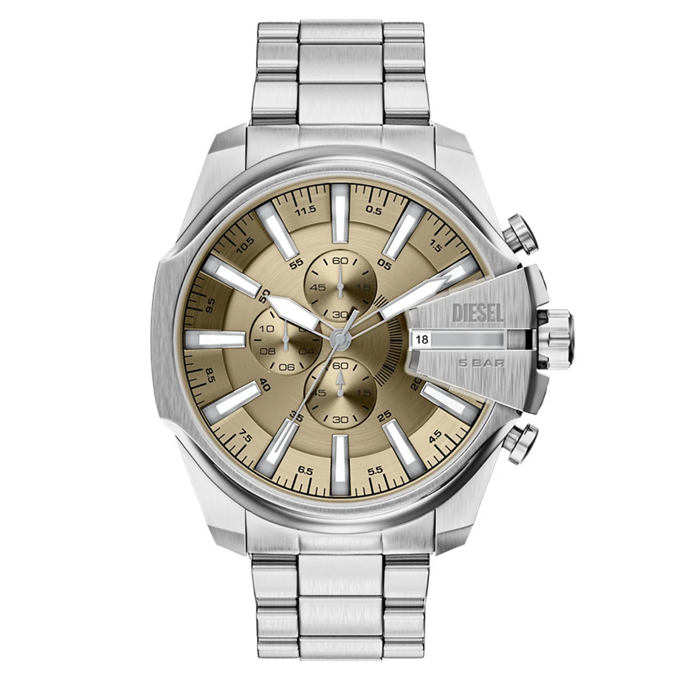 Diesel Mega Chief Slim Round Gold Dial Watch DZ4702
