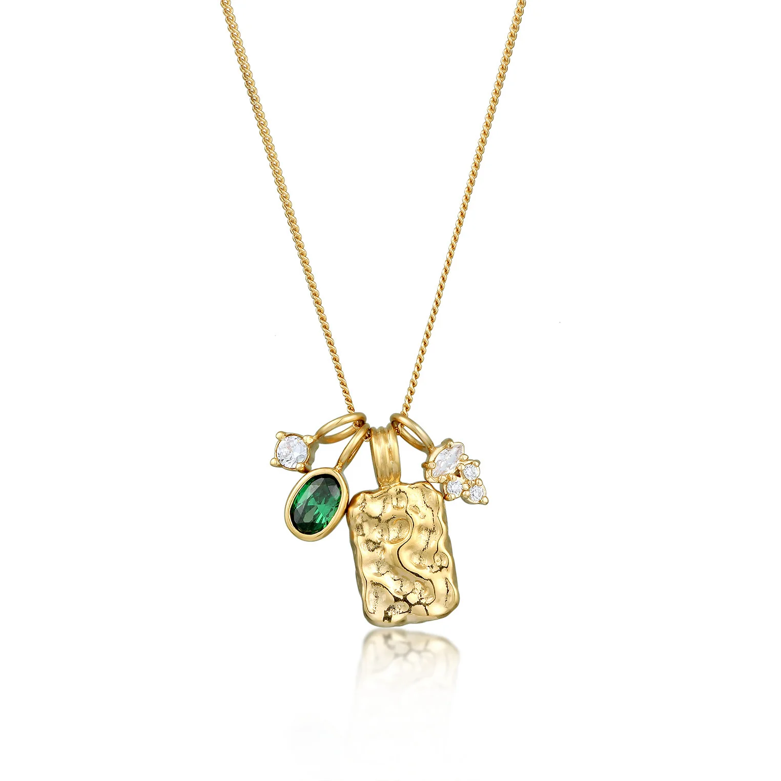 Elli 925 Sterling Silver Coin Necklace Gold plated with Zirconia 2004-BF-0008128-001