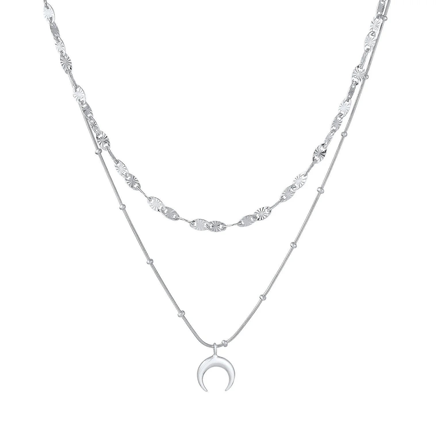 Elli 925 Sterling Silver Layered Link Chain Necklace 2004-BF-0008191-001 - Image 4