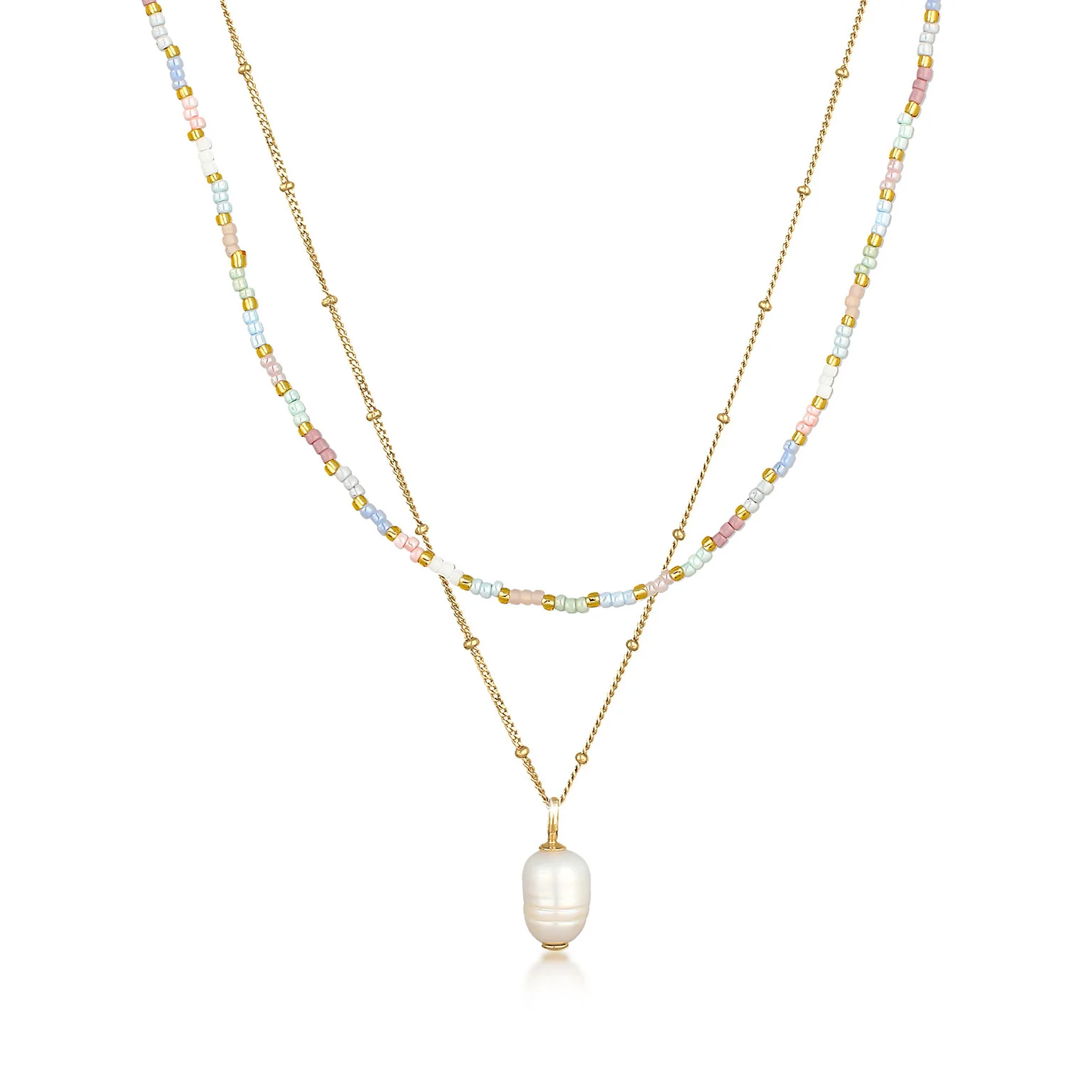 Elli 925 Sterling Silver Layered with Pearl 2004-BF-0008209-001