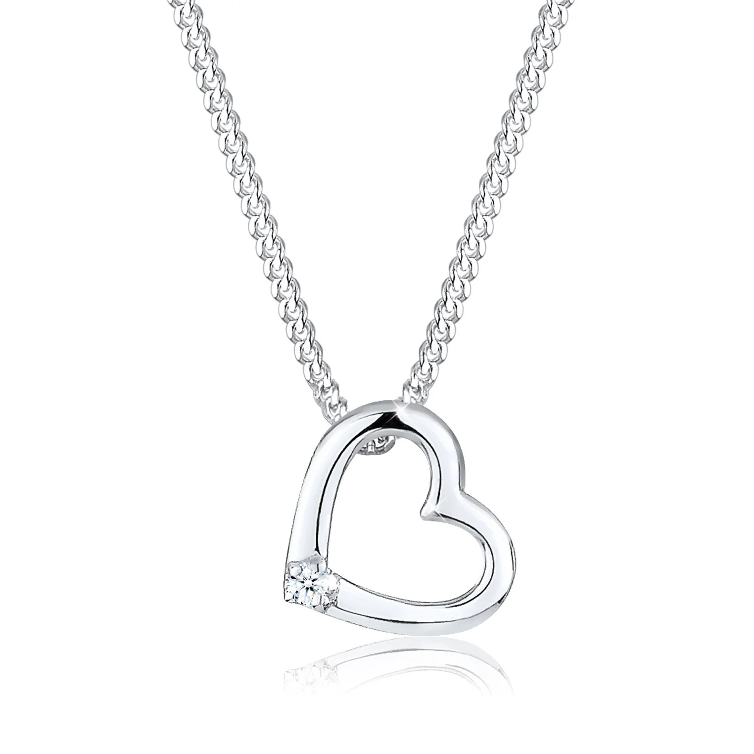 Elli 925 Sterling Silver Necklace with Diamond (0.015 ct) 2004-BF-0007687-001