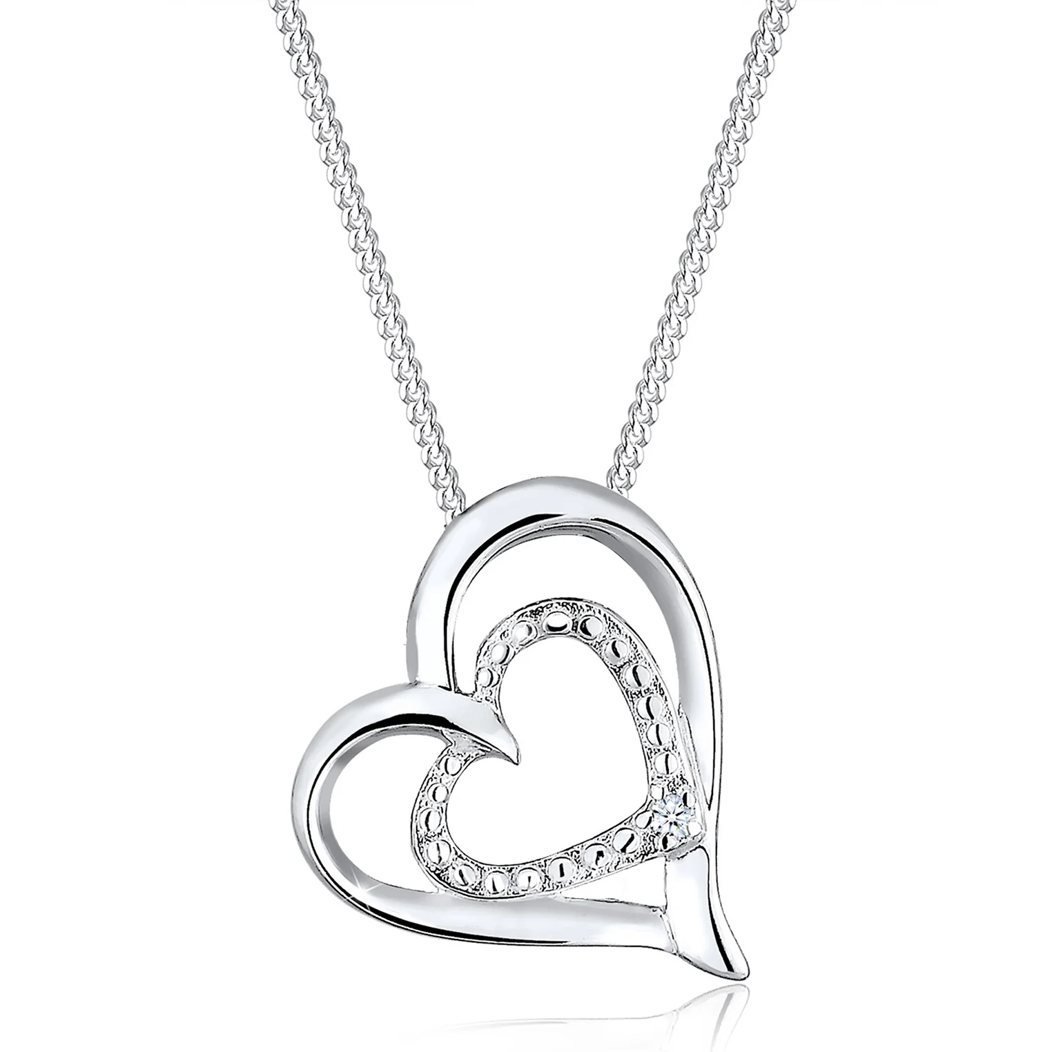 Elli 925 Sterling Silver Necklace with Diamond (0.015 ct) 2004-BF-0008289-001