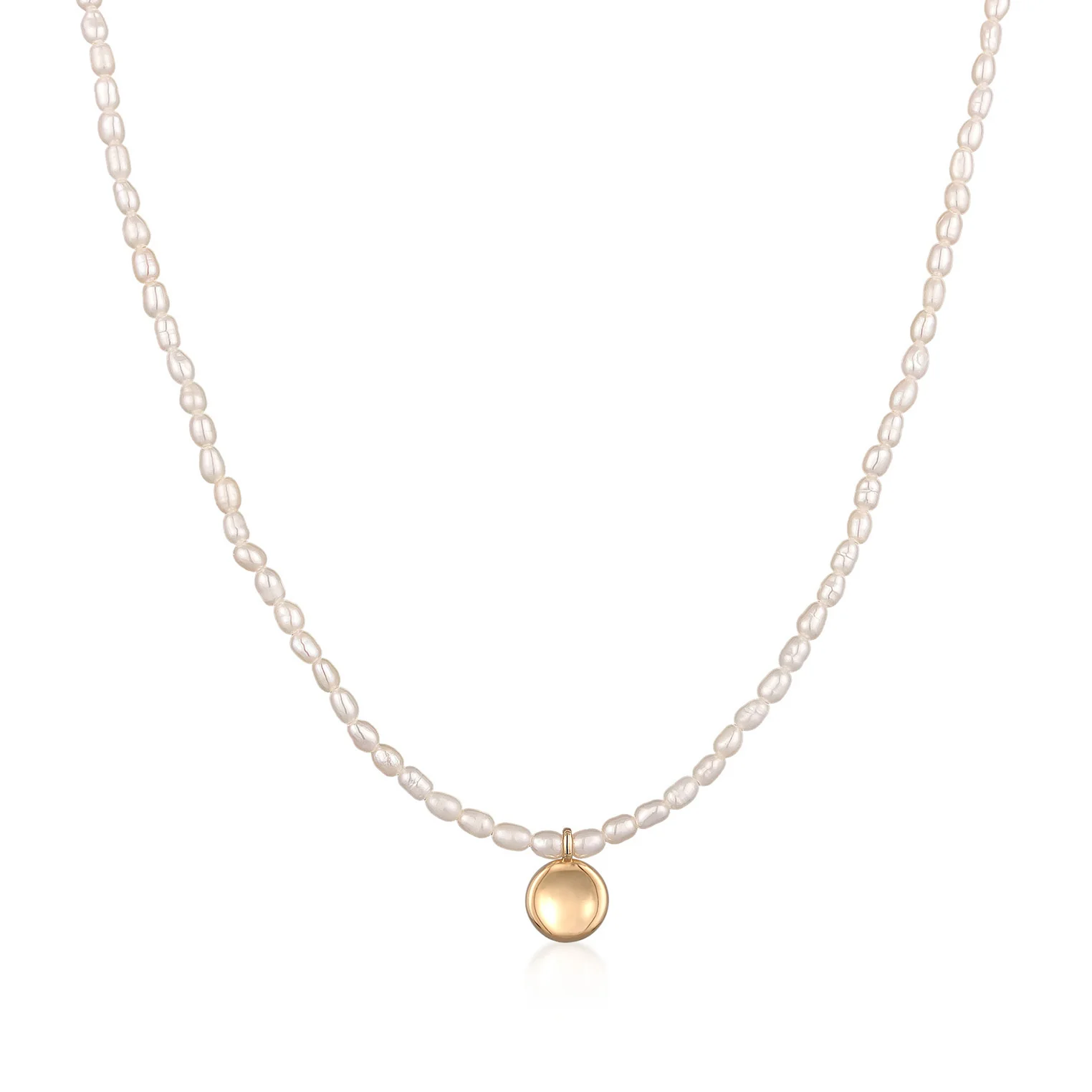 Elli 925 Sterling Silver Pearl Necklace with Coin 2004-BF-0007545-001