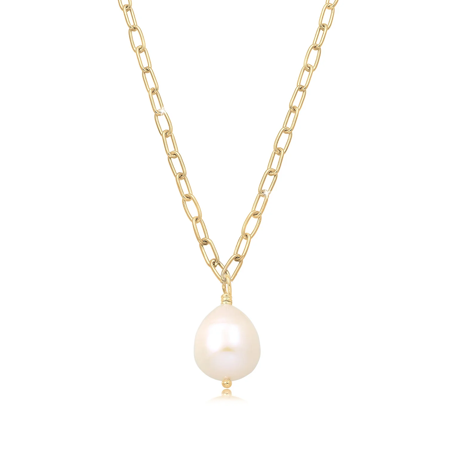 Elli 925 Sterling Silver Pearl Necklace with Pearl 2004-BF-0007727-001
