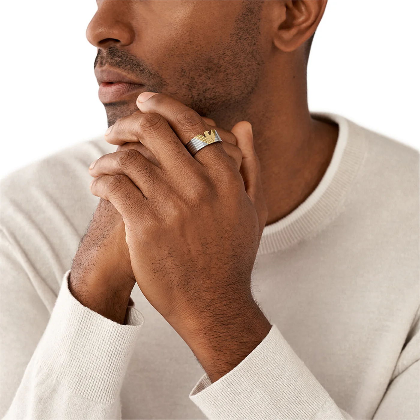 Emporio Armani Eagle Logo Silberfarbene Ring EGS3076040-9 - Image 2