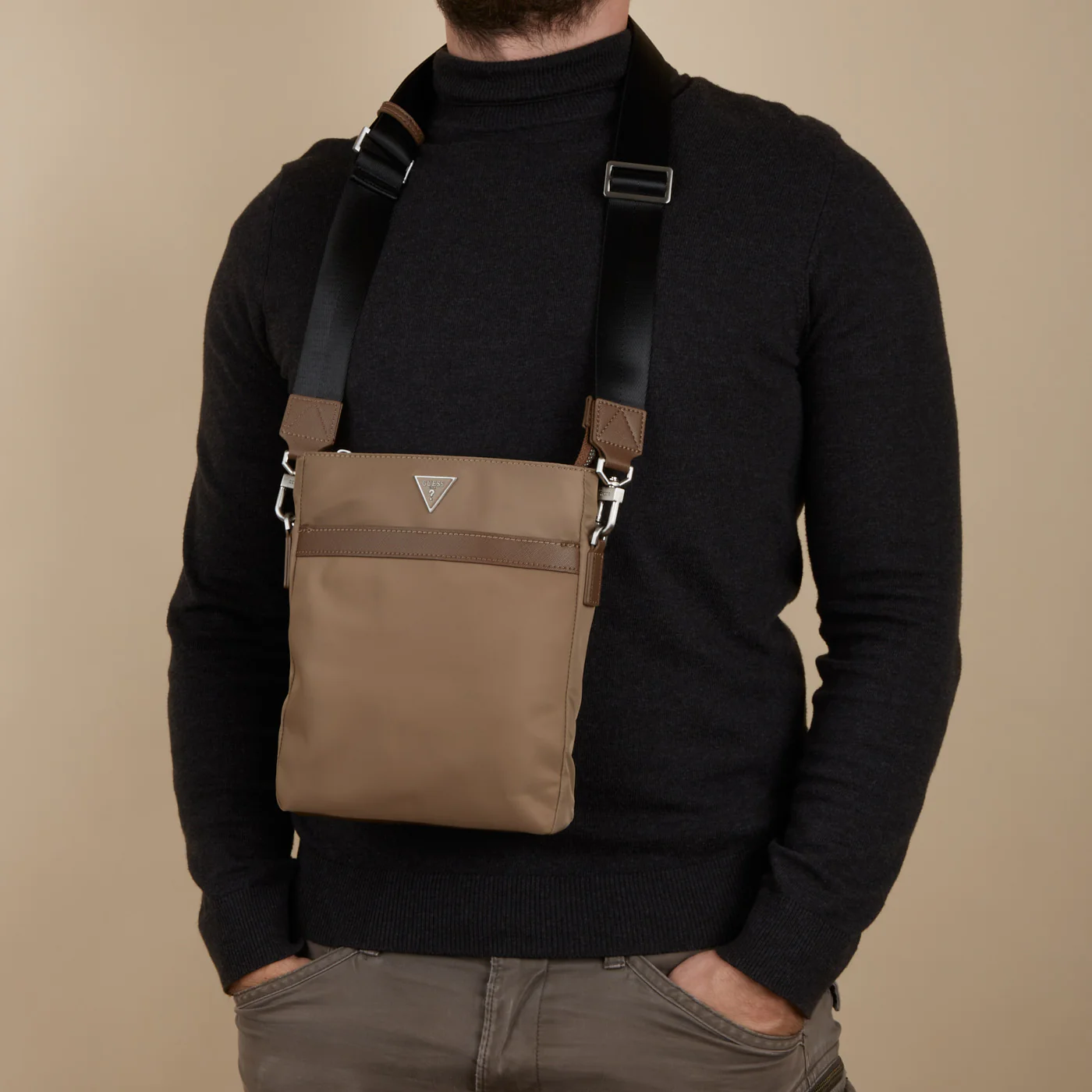 Guess Roma herren Umhängetasche Braun HMRONY-P4299-SAN - Image 2