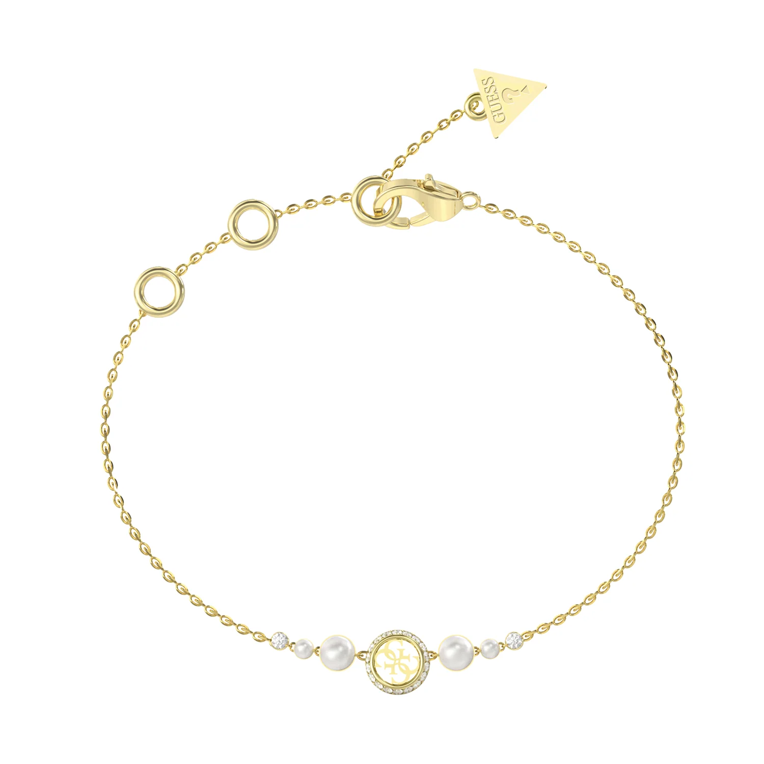 Guess Tiny Pearly Gold Bracelet JUBB05516JWYGS