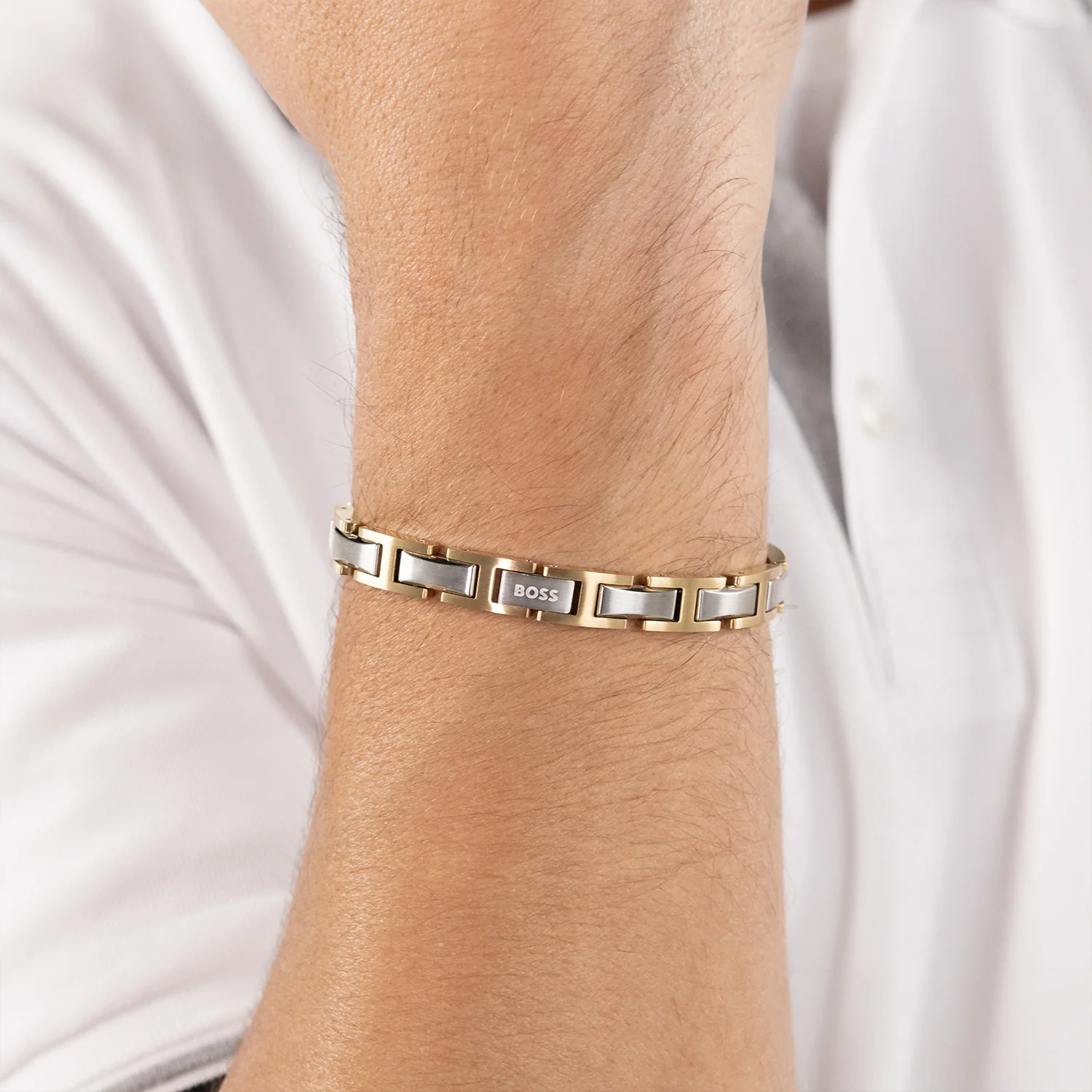 Hugo Boss Edelstahl Bicolor Herren Gliederarmband HBJ1580793 - Image 2