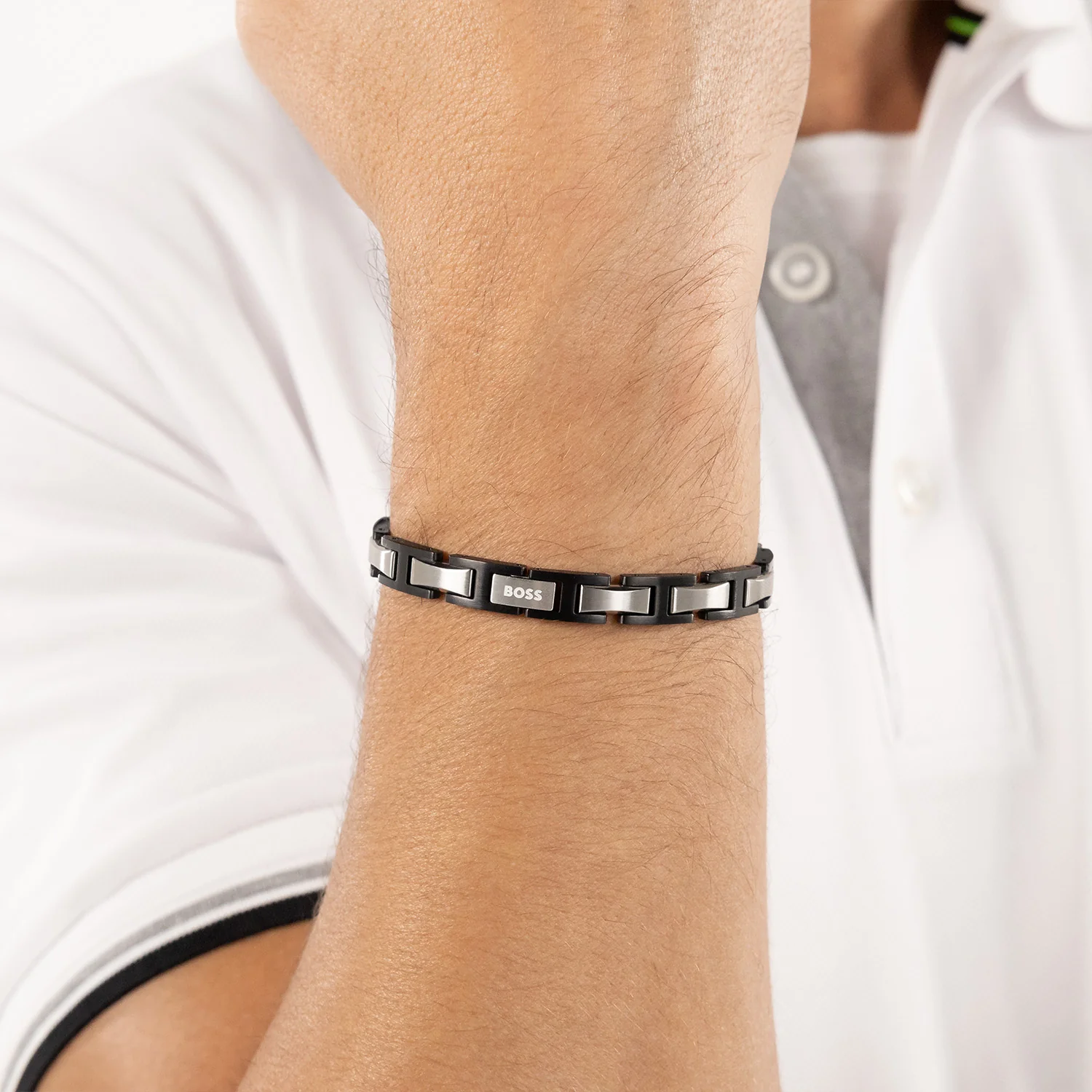 Hugo Boss Edelstahl Schwarzes Herren Gliederarmband HBJ1580794 - Image 2