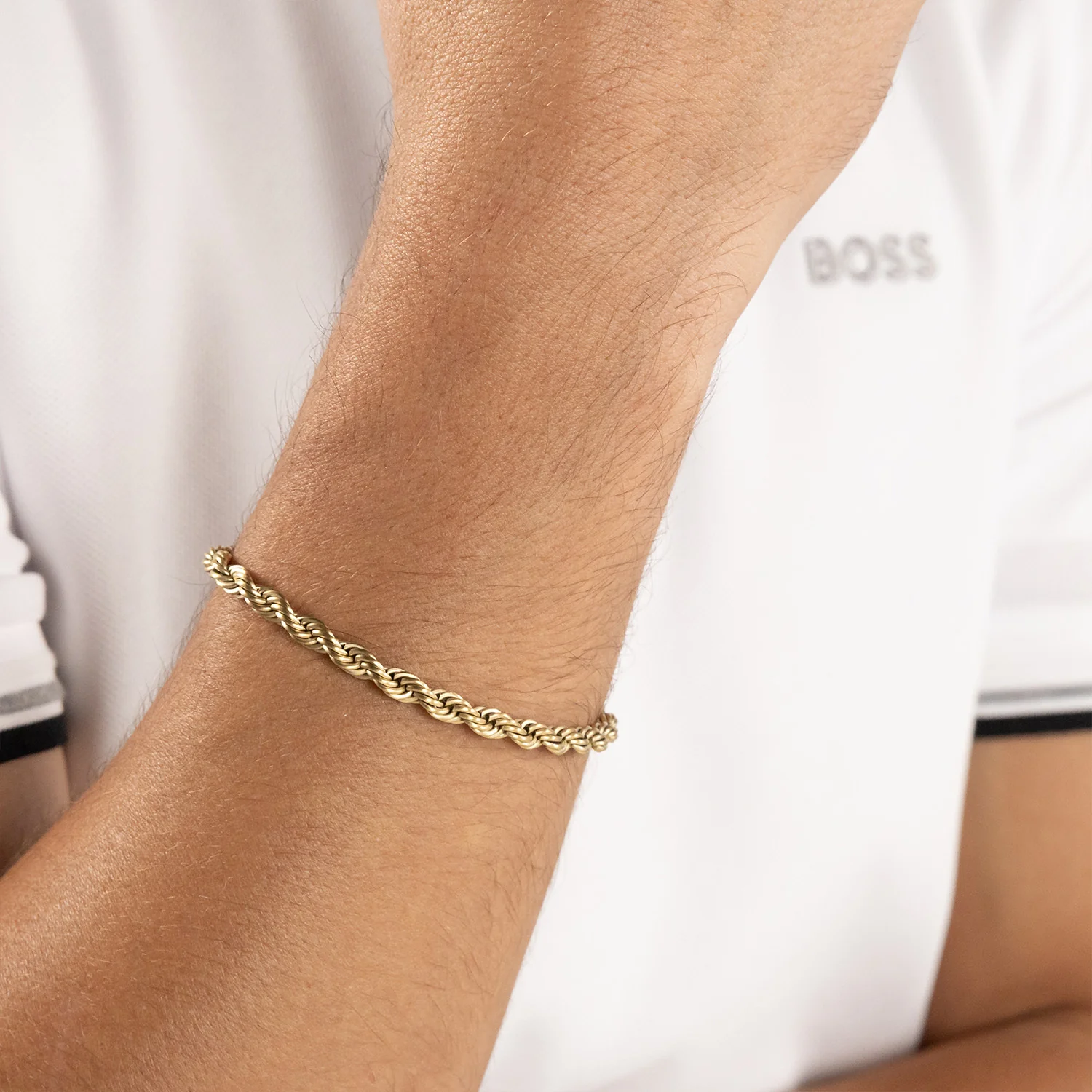 Hugo Boss Edelstahl Goldfarbenes Herren Gliederarmband HBJ1580810M - Image 2