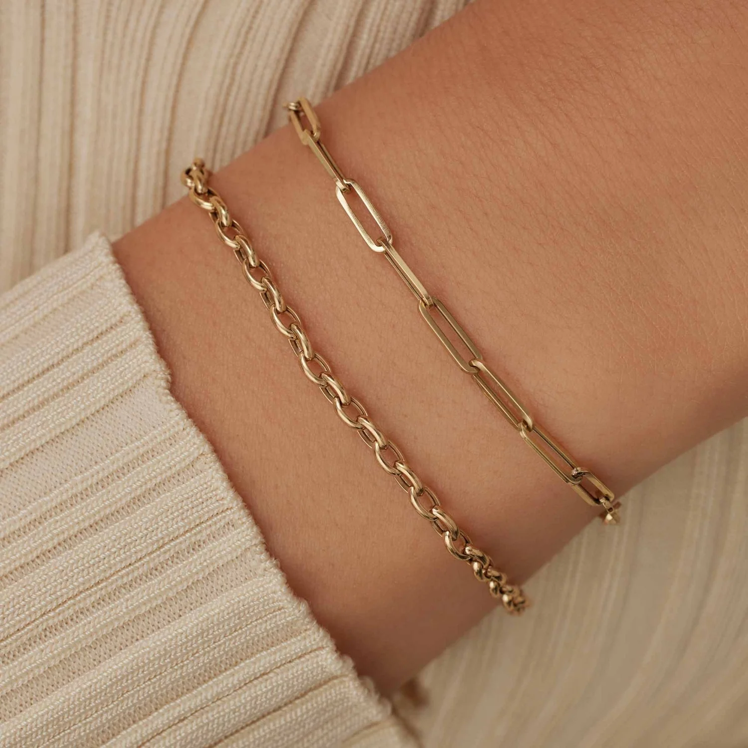 Isabel Bernard Cadeau d'Isabel 14 Karat Gold Gliederkette und Gliederarmband Geschenkset IB90184 - Image 5
