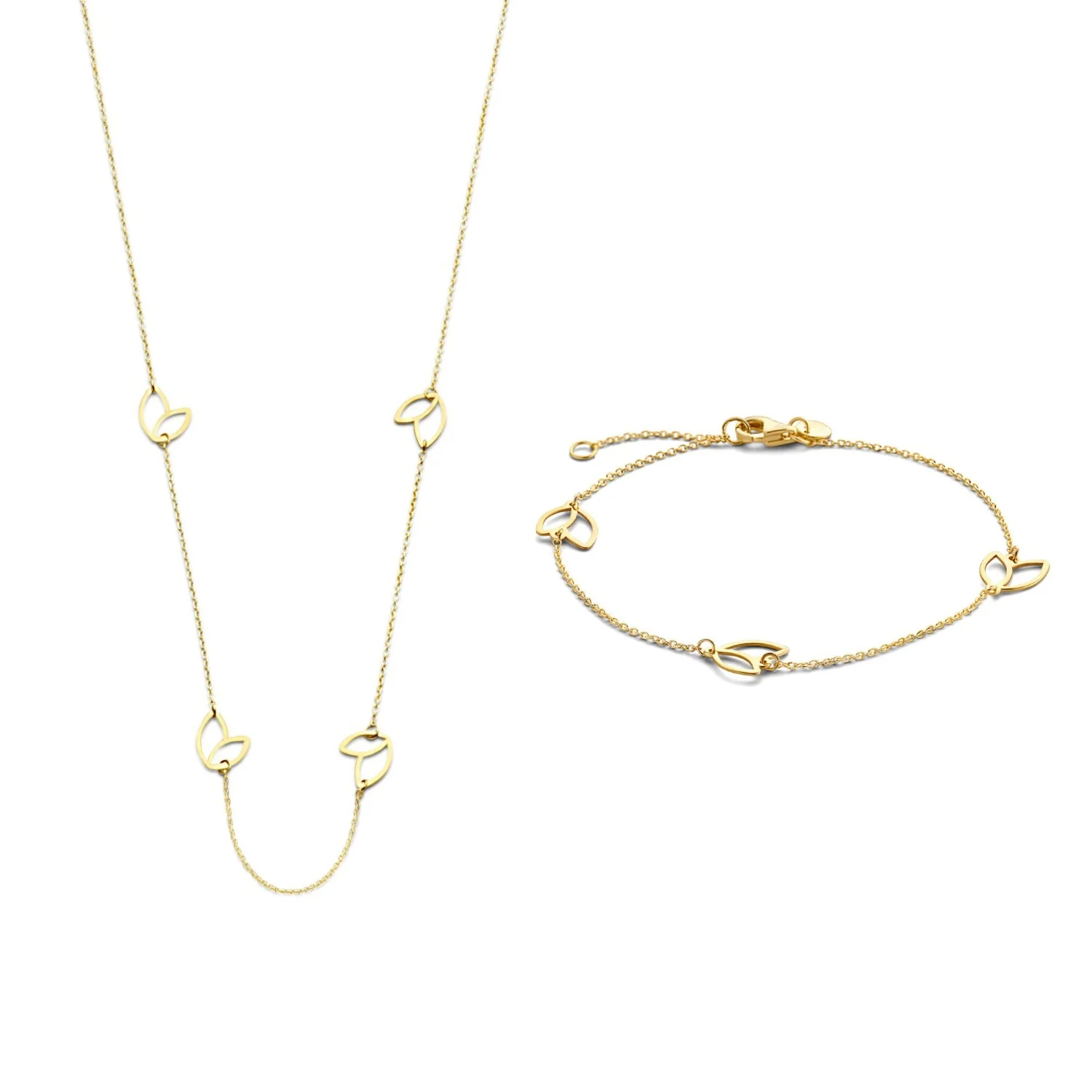 Isabel Bernard Cadeau d'Isabel 14 Karat Gold Halskette und Armband Geschenkset IB90187