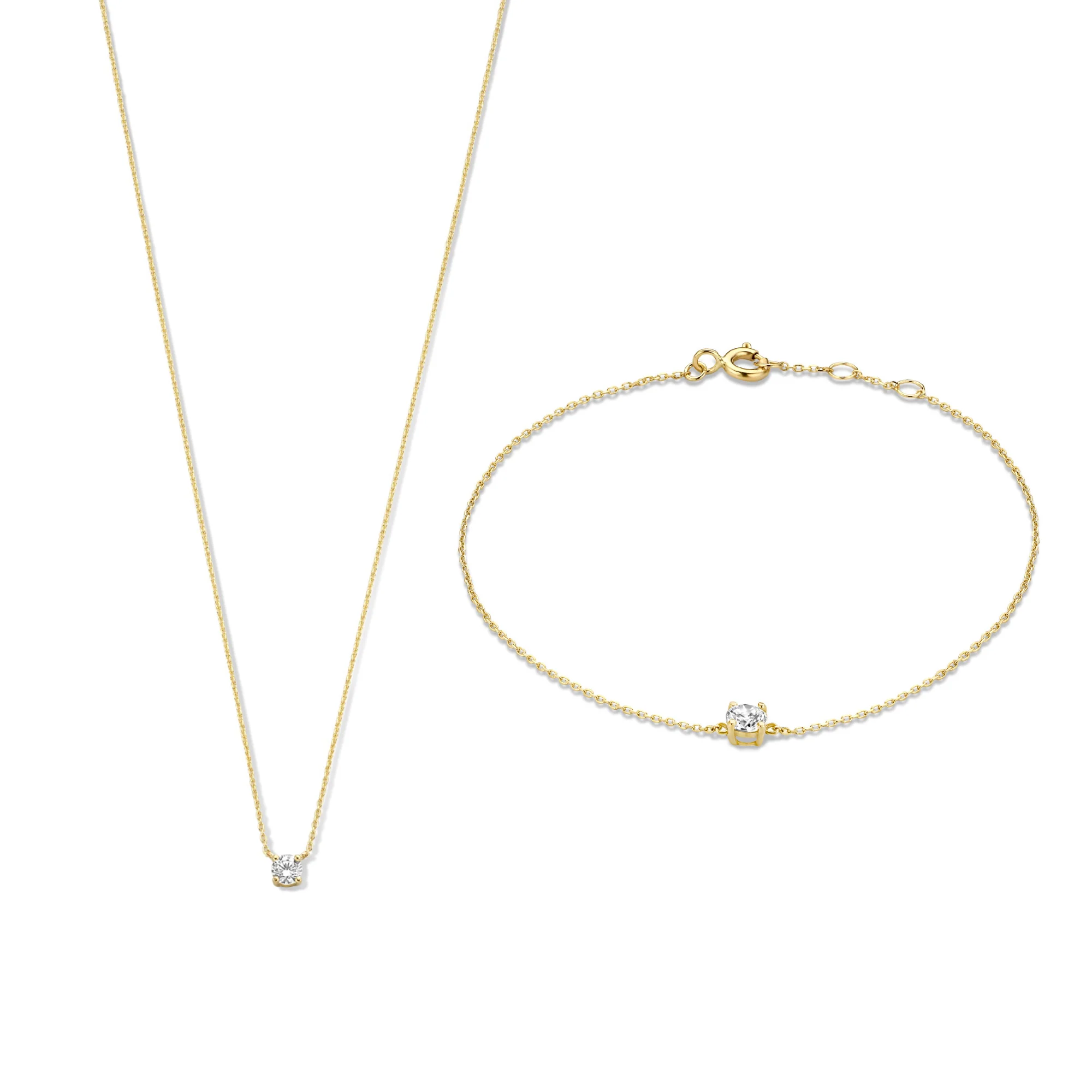 Isabel Bernard Cadeau d'Isabel 14 Karat | Gold Halskette und Armband Geschenksets IB90029