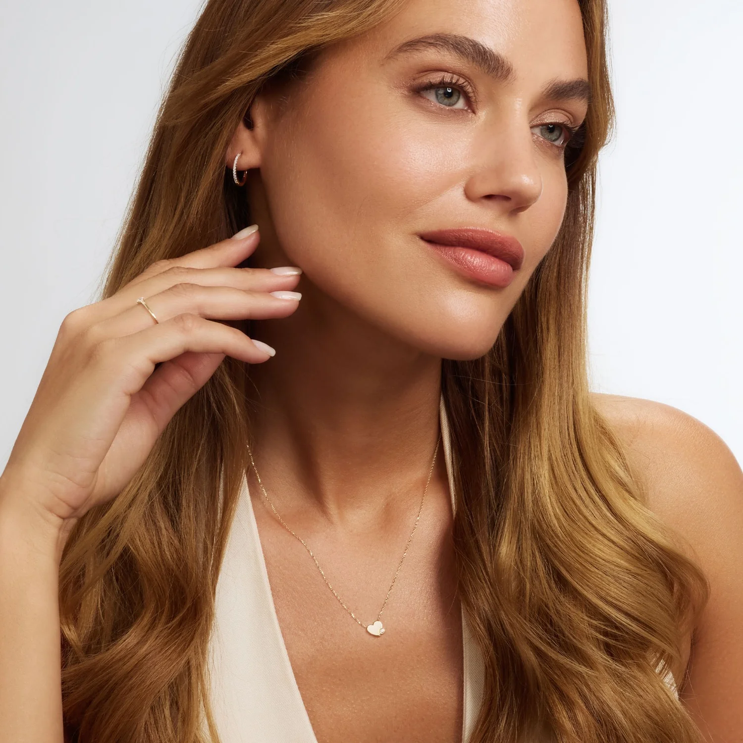 Isabel Bernard De la Paix Amore 14 Karat gold necklace with diamond 0.02 carat IBD350028 - Image 4