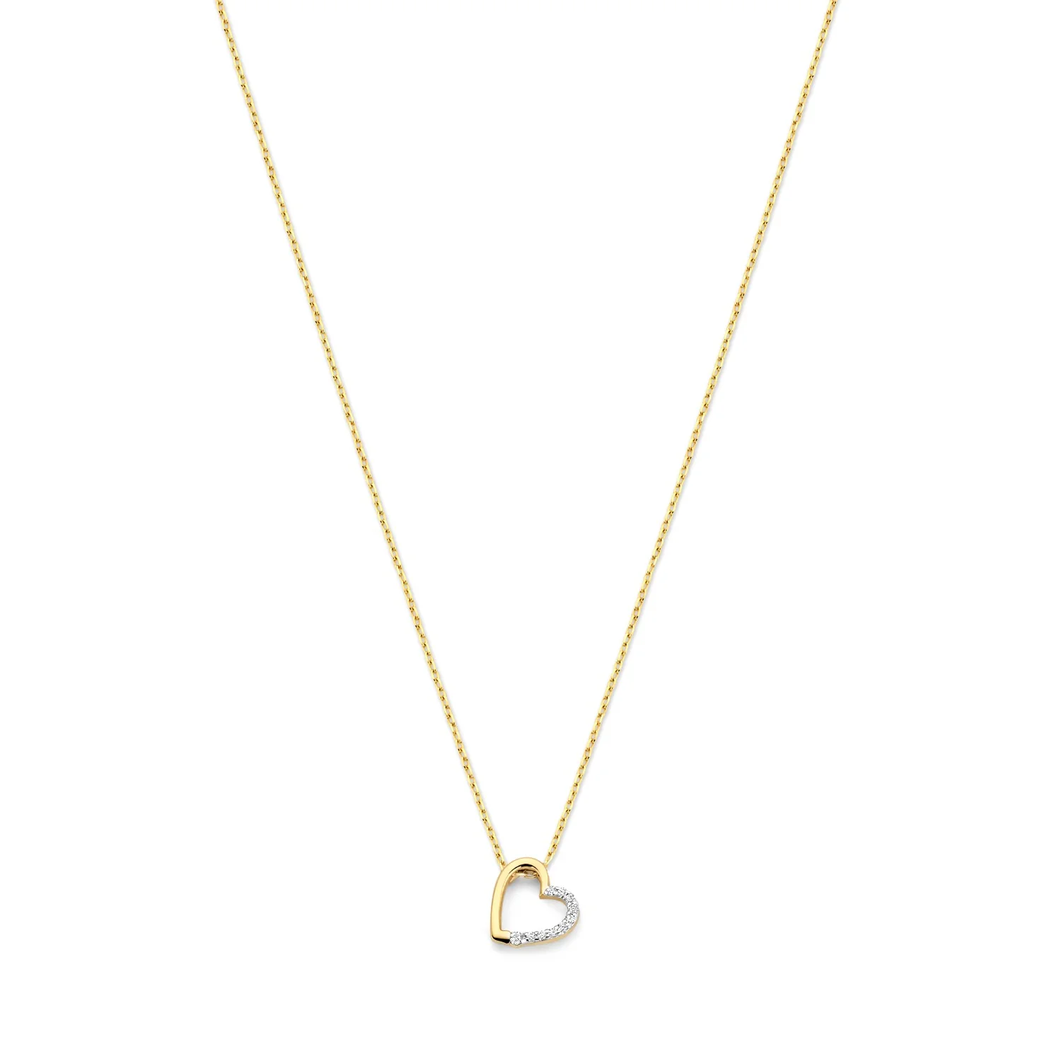 Isabel Bernard De la Paix Léna 14 Karat Goldkette mit Diamant 0.03 ct IBD350029