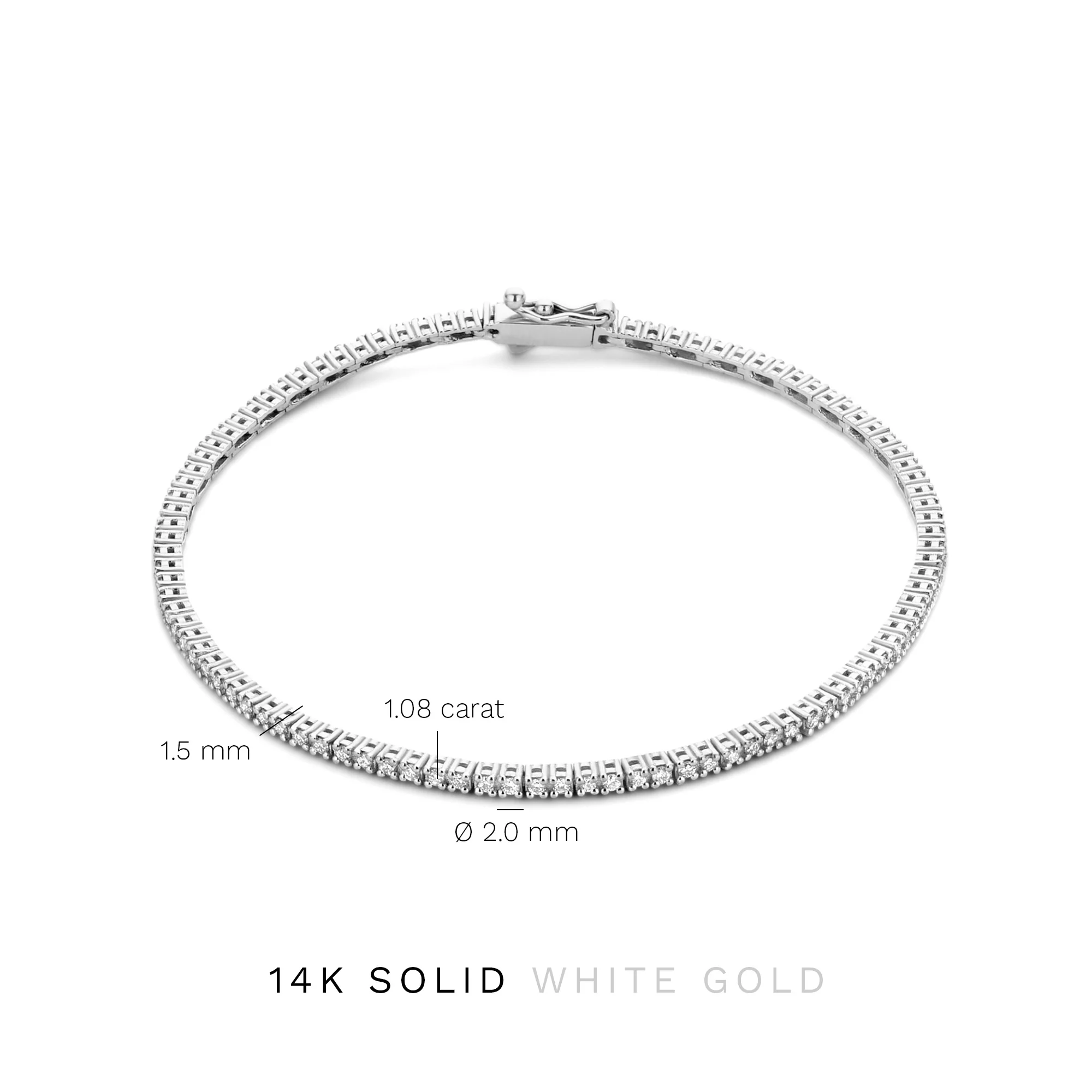 Isabel Bernard De la Paix Madeline 14 Karat | Weißgold Tennis Armband | Diamant 1.08 Karat | IBD320006 - Image 6