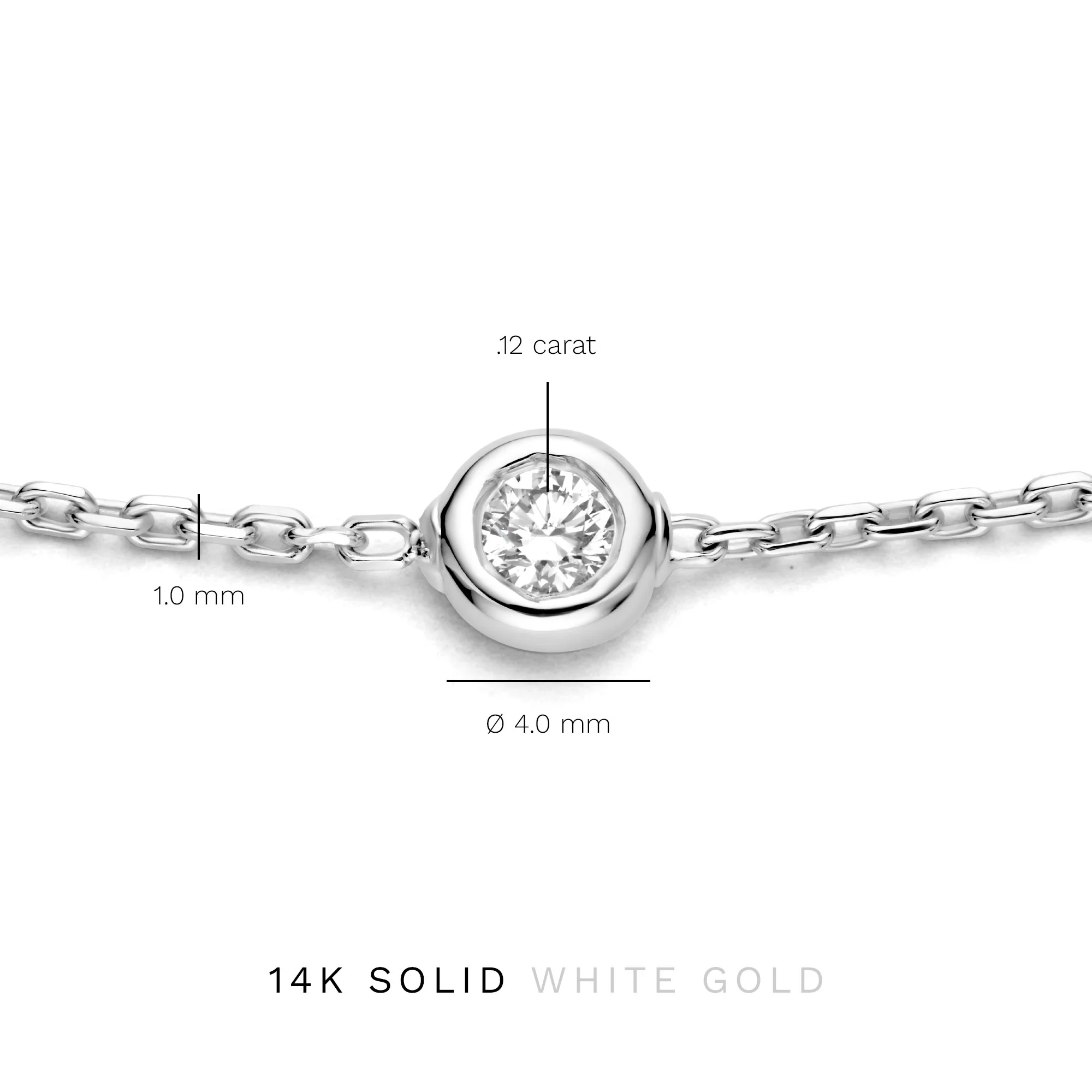 Isabel Bernard De la Paix Alfie 14 Karat | Weißgold Armband | Diamant 0.12 Karat | IBD320003 - Image 9