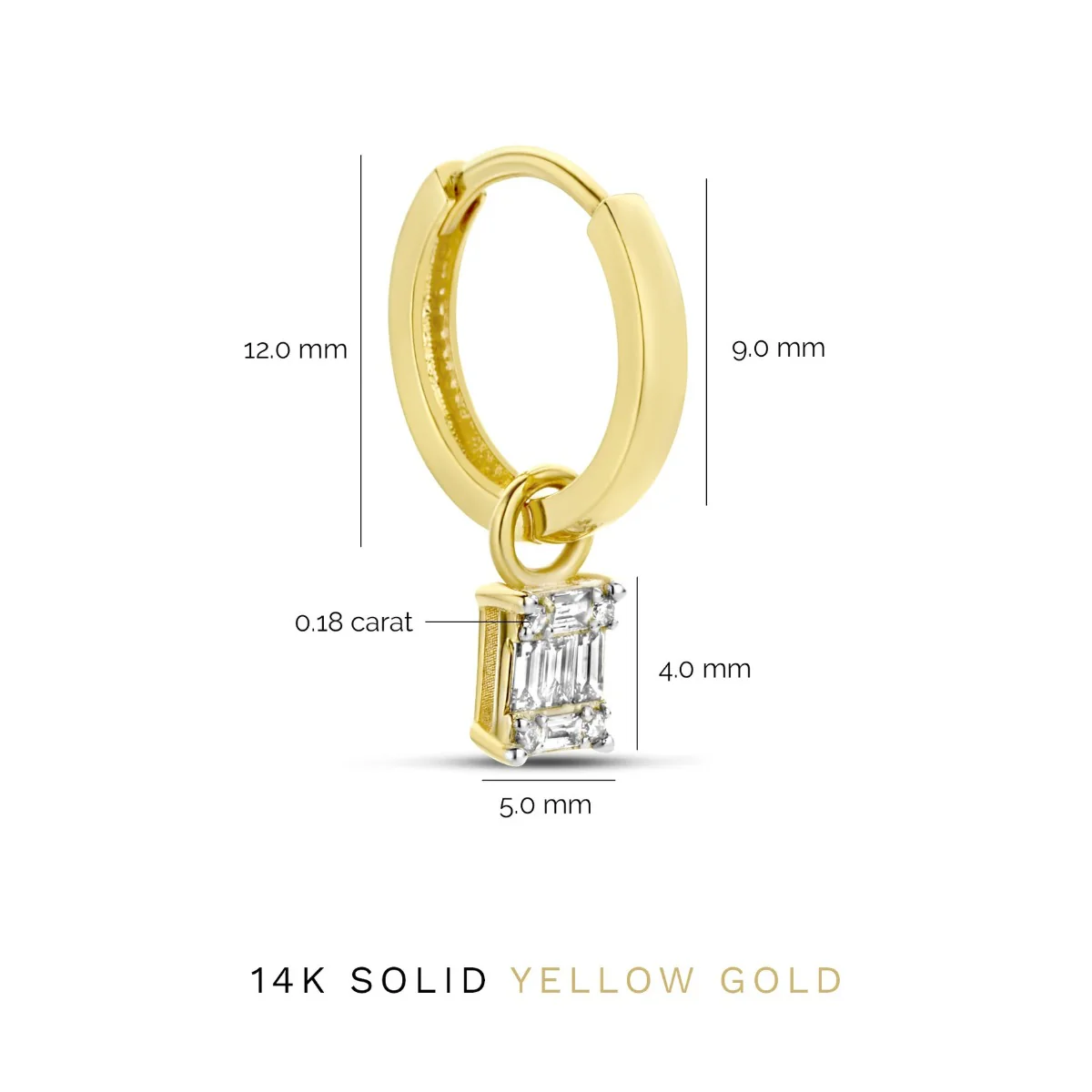 Isabel Bernard De la Paix Maxime 14 Karat Goldcreolen mit Diamant 0.26 ct IBD360019 - Image 7