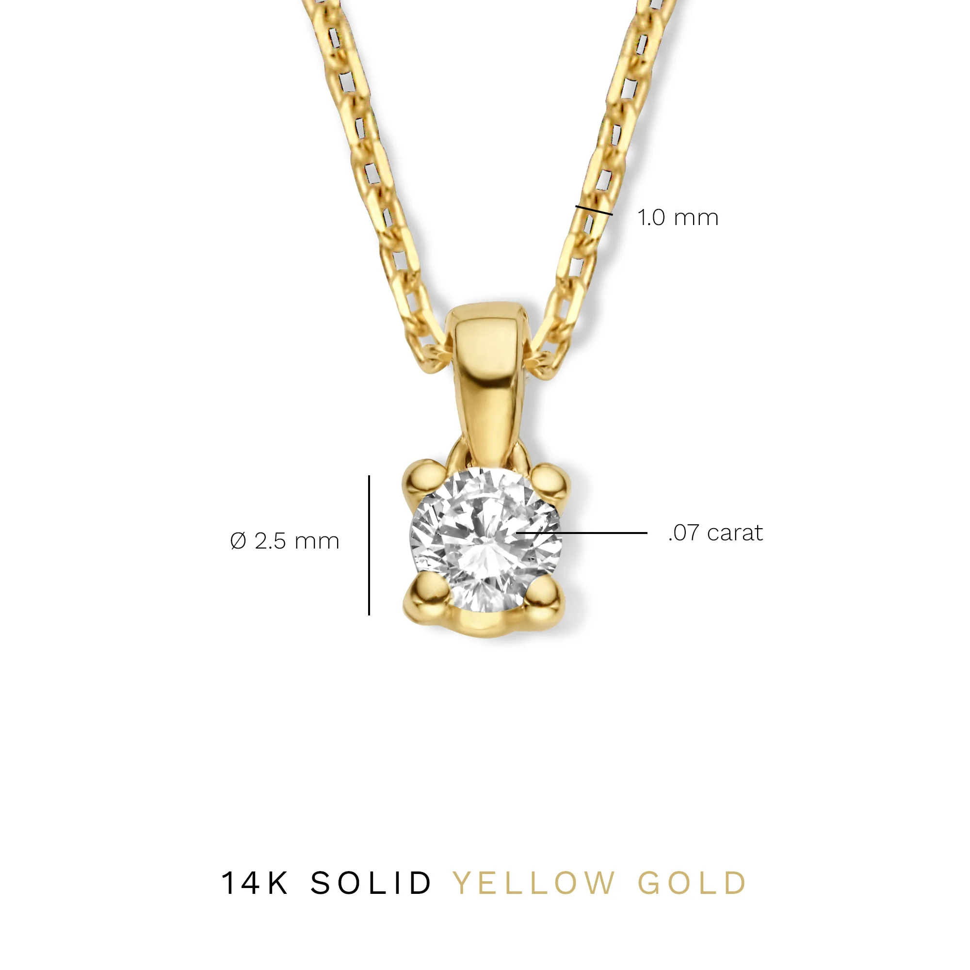 Isabel Bernard De la Paix Celesse 14 Karat | Gold Halskette | Diamant 0.07 Karat | IBD350002 - Image 8