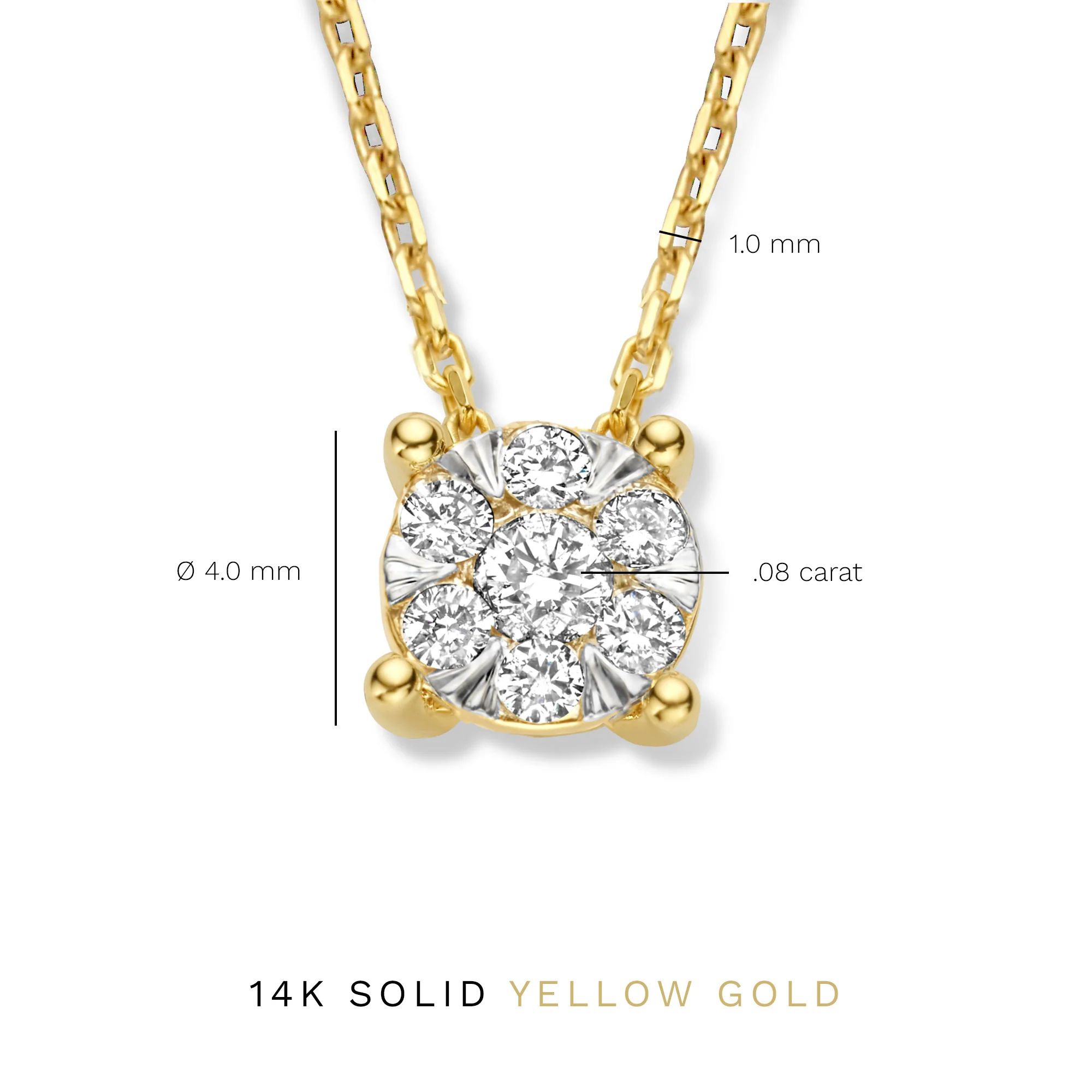 Isabel Bernard De la Paix Hanaé 14 Karat | Gold Halskette | Diamant 0.08 Karat | IBD350007 - Image 9