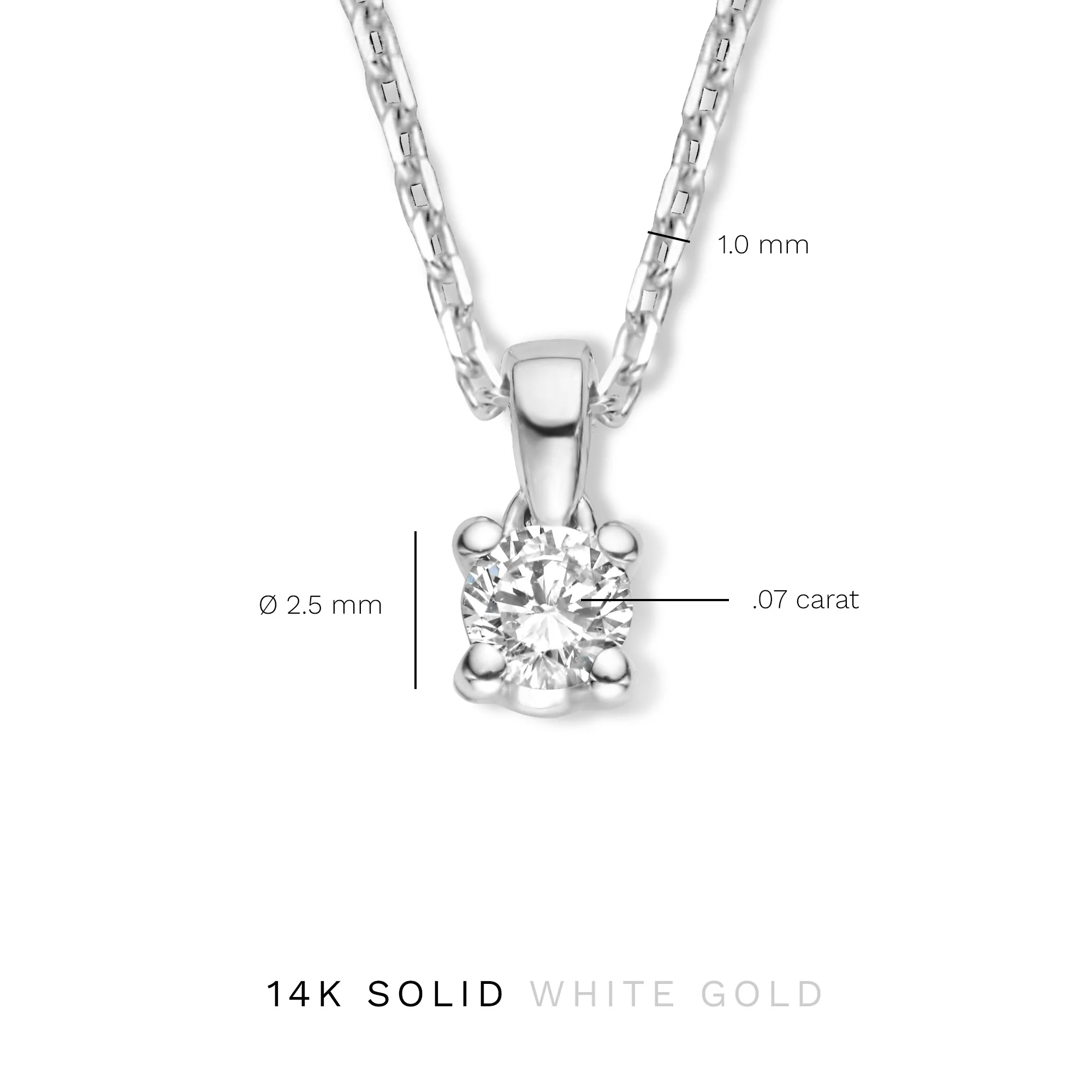 Isabel Bernard De la Paix Celesse 14 Karat | Weißgold Halskette | Diamant 0.07 Karat | IBD350005 - Image 8