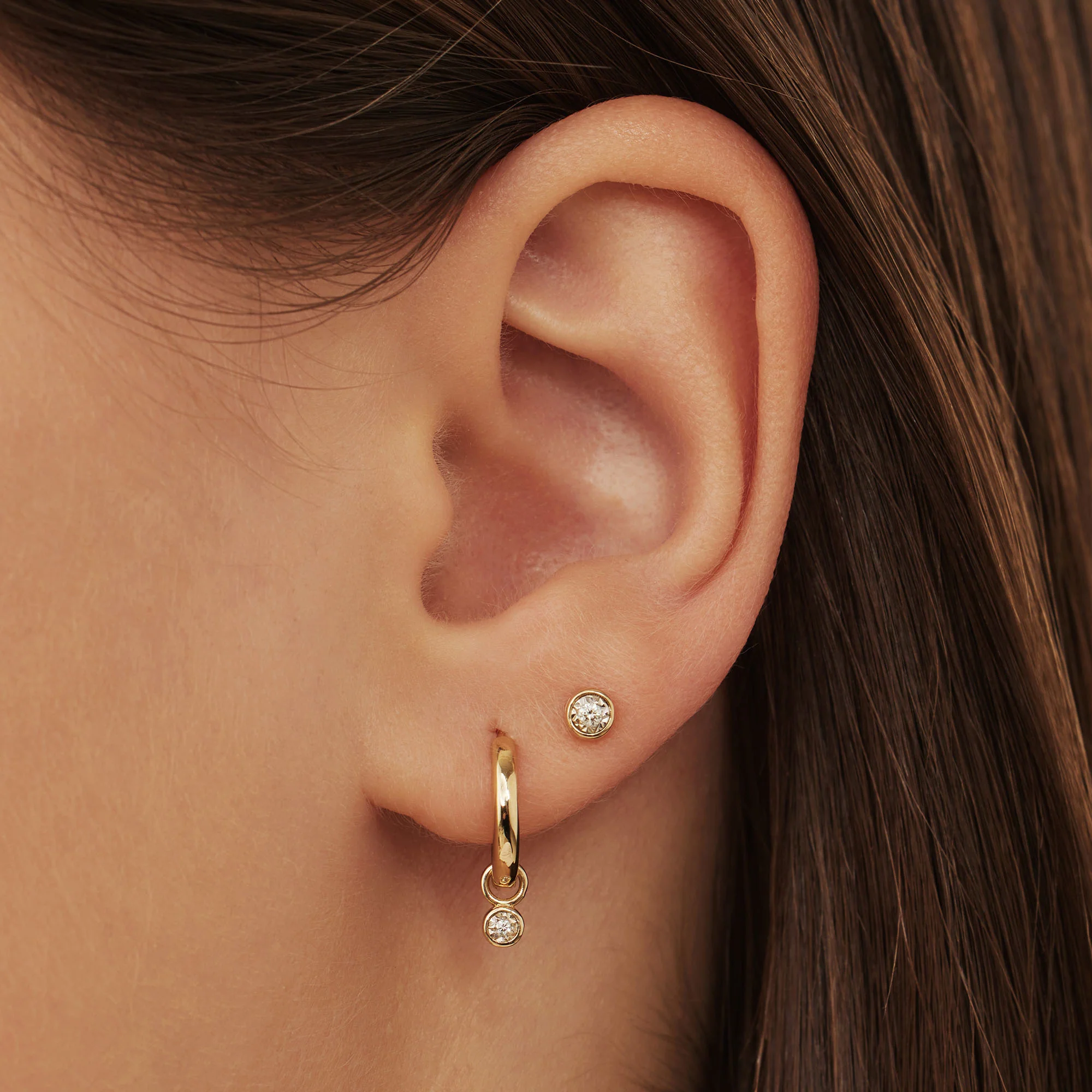 Isabel Bernard De La Paix Inaya 14 Karat | Gold Ohrstecker | Diamant 0.02 Karat | IBD360024 - Image 2