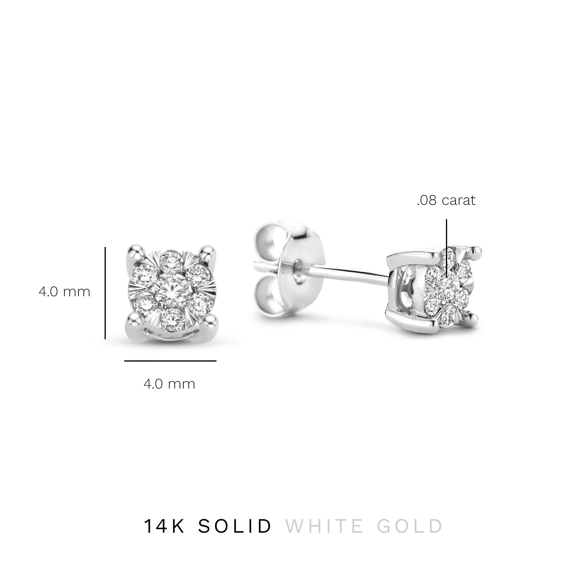 Isabel Bernard De la Paix Hanaé 14 Karat | Weißgold Ohrstecker | Diamant 0.16 Karat | IBD360016 - Image 7